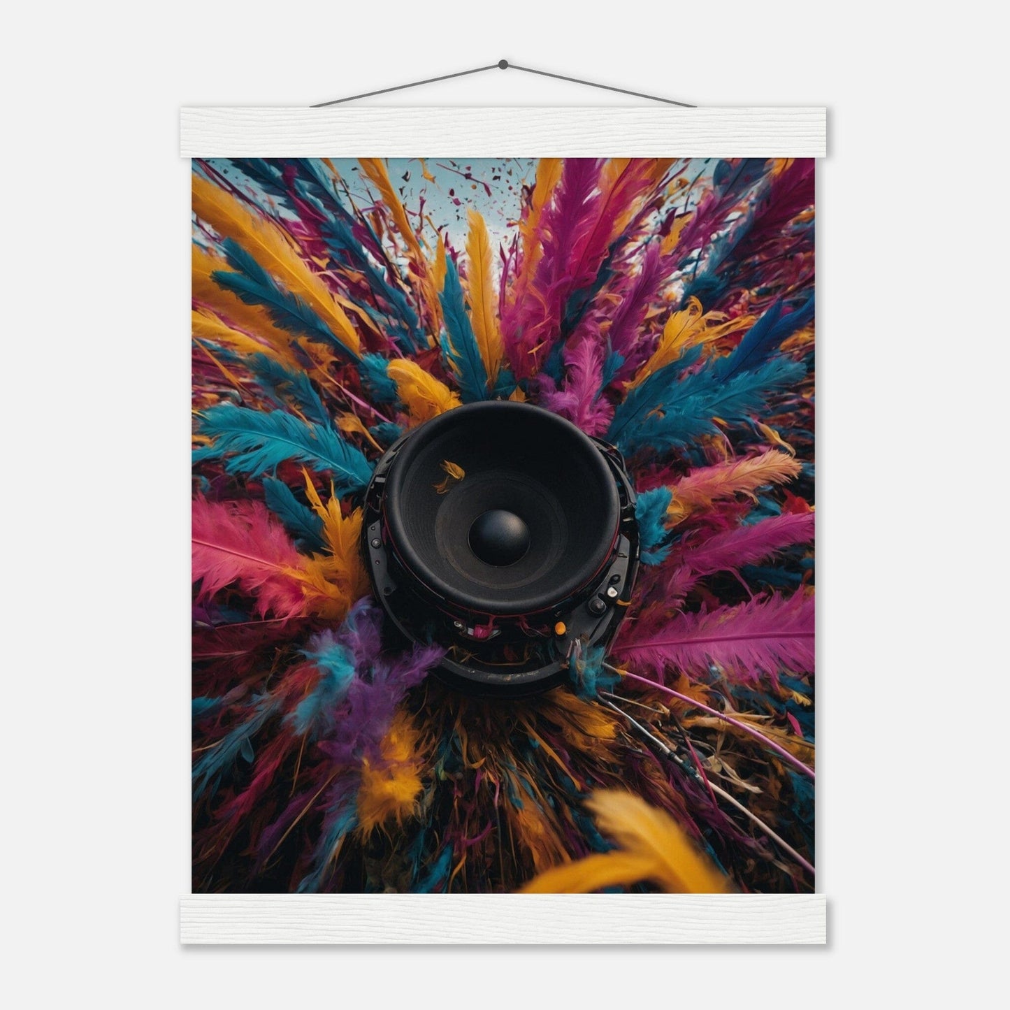 Premium Matte Paper Poster with Hanger - Minimalistische Kunstpräsentation mit Holzhänger Print Material Modern Masterpieces 27x35 cm / 11x14″ White wall hanger 