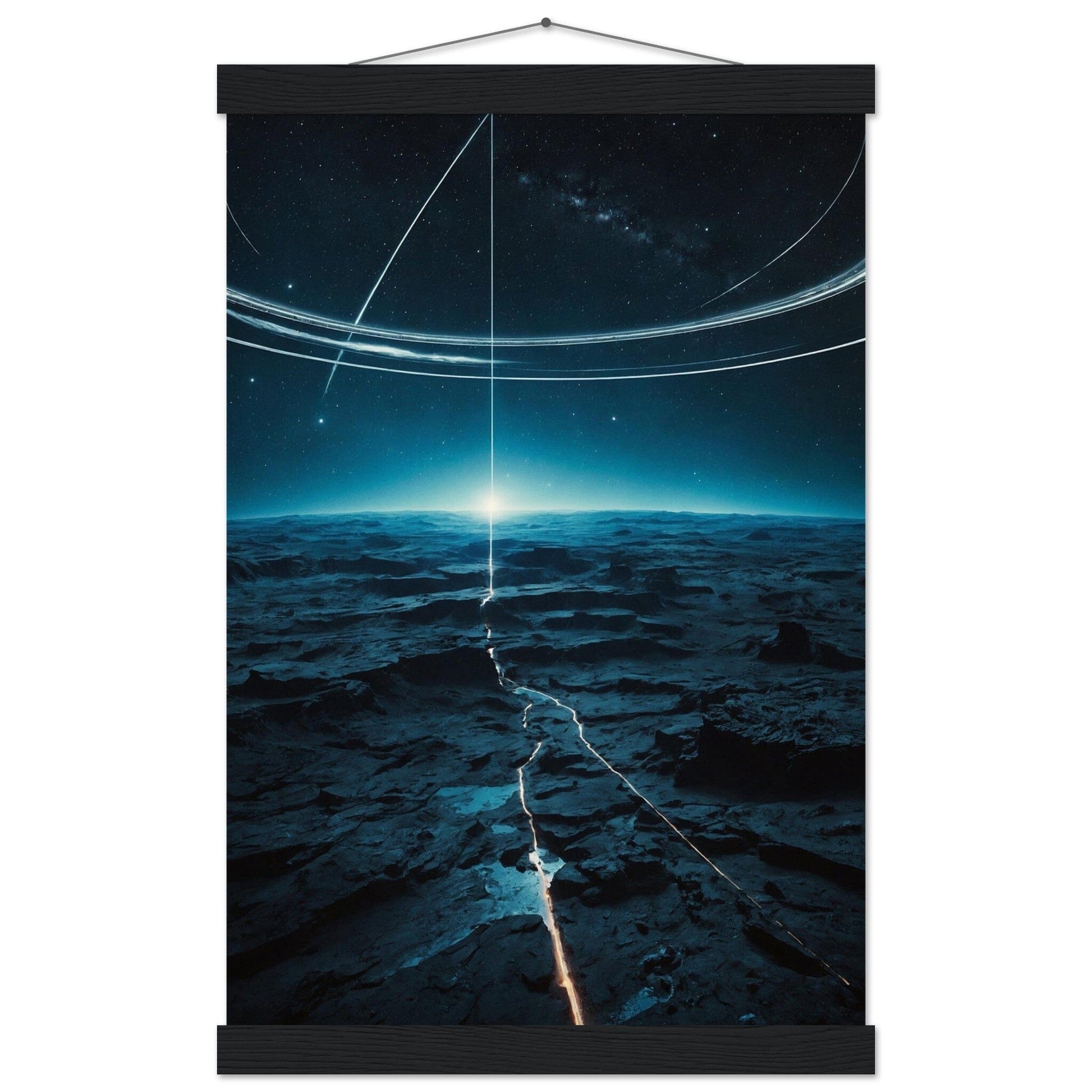 Premium Matte Paper Poster with Hanger - Minimalistische Kunstpräsentation mit Holzhänger Print Material Modern Masterpieces 28x43 cm / XL (11x17″) Black wall hanger 