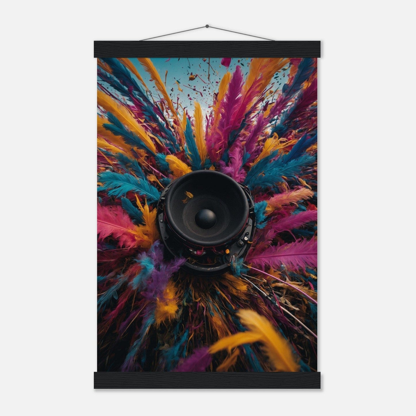 Premium Matte Paper Poster with Hanger - Minimalistische Kunstpräsentation mit Holzhänger Print Material Modern Masterpieces 28x43 cm / XL (11x17″) Black wall hanger 