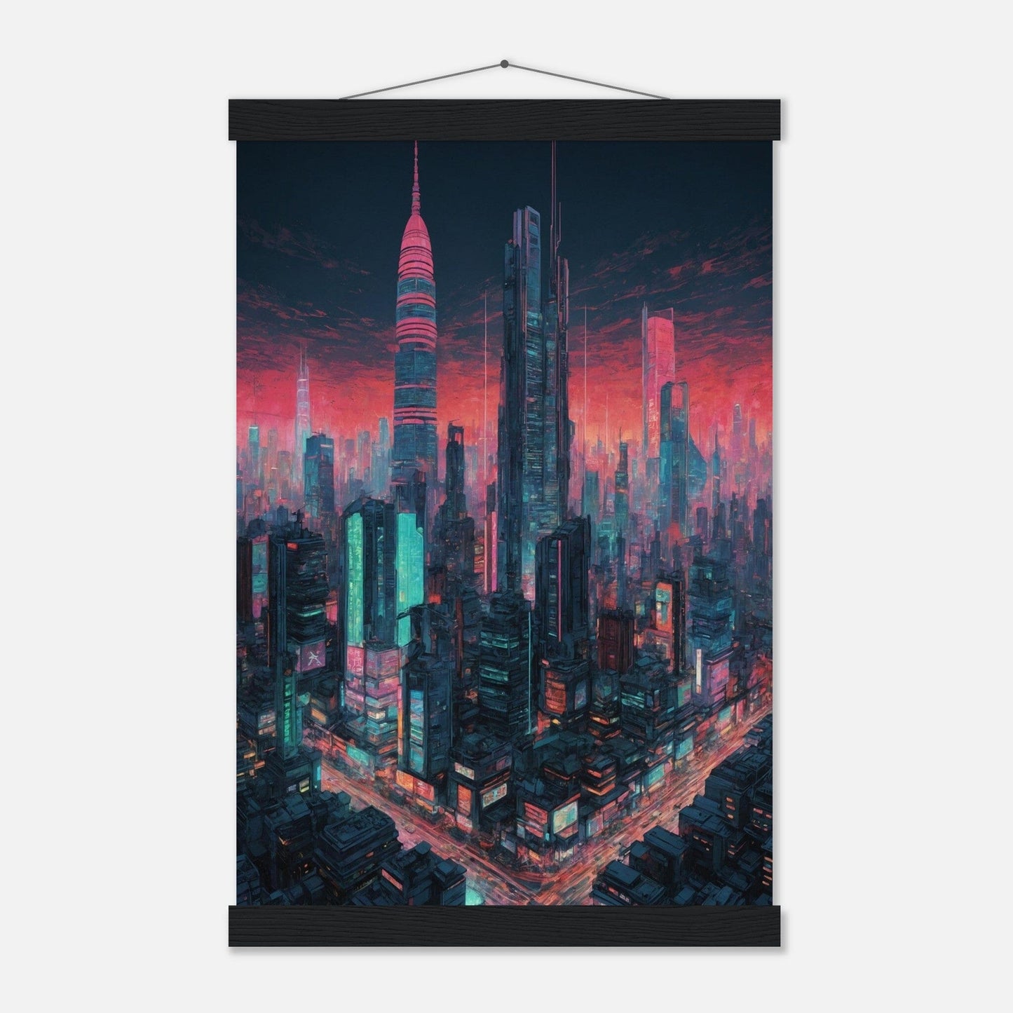 Premium Matte Paper Poster with Hanger - Minimalistische Kunstpräsentation mit Holzhänger Print Material Modern Masterpieces 28x43 cm / XL (11x17″) Black wall hanger 