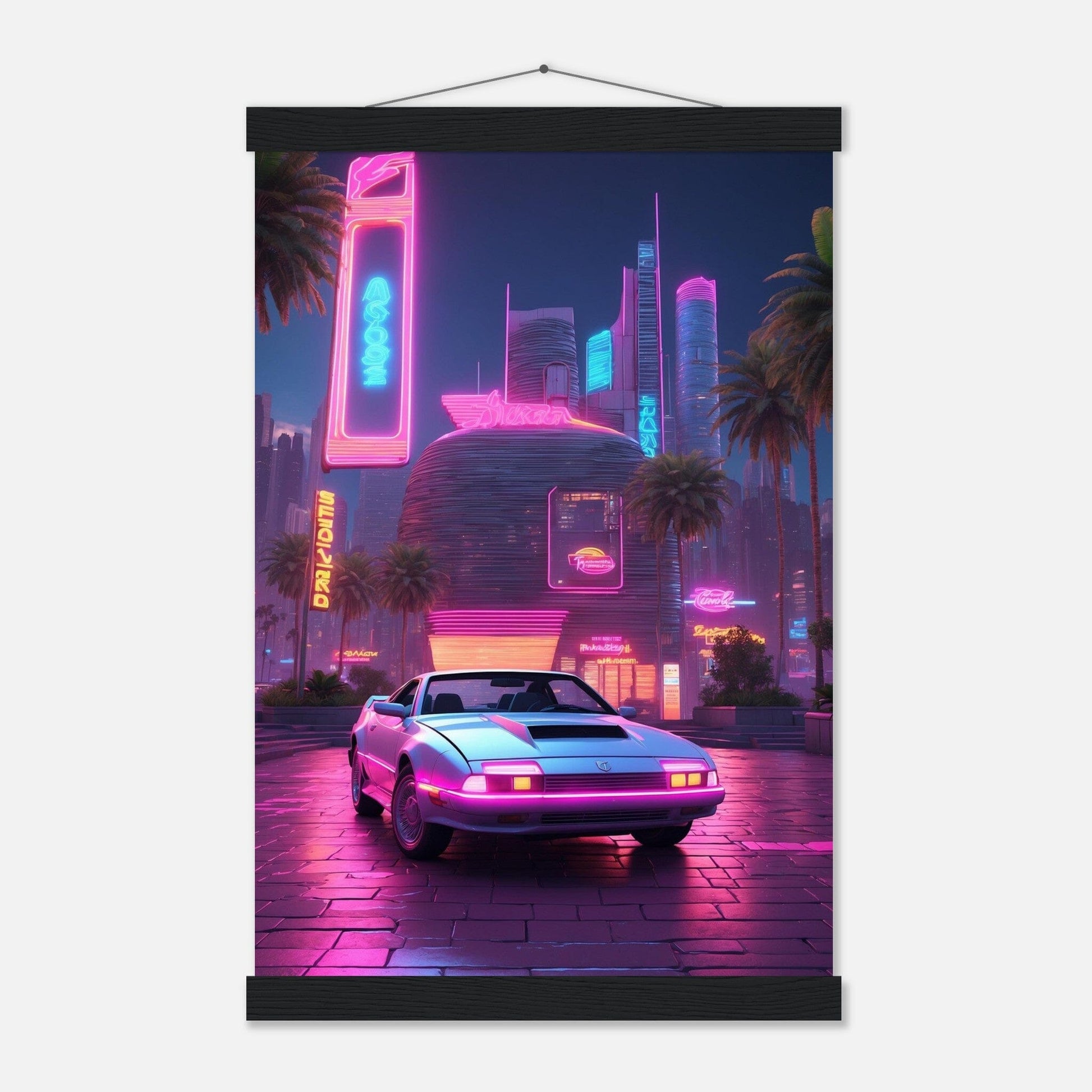 Premium Matte Paper Poster with Hanger - Minimalistische Kunstpräsentation mit Holzhänger Print Material Modern Masterpieces 28x43 cm / XL (11x17″) Black wall hanger 