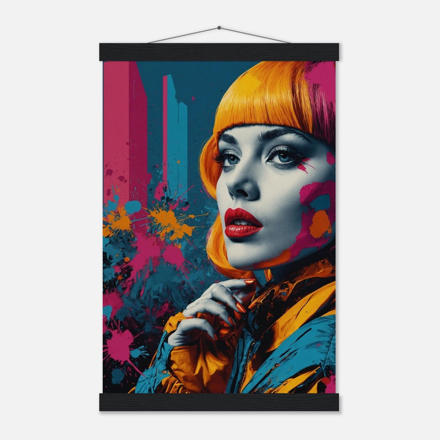 Premium Matte Paper Poster with Hanger - Minimalistische Kunstpräsentation mit Holzhänger Print Material Modern Masterpieces 28x43 cm / XL (11x17″) Black wall hanger 