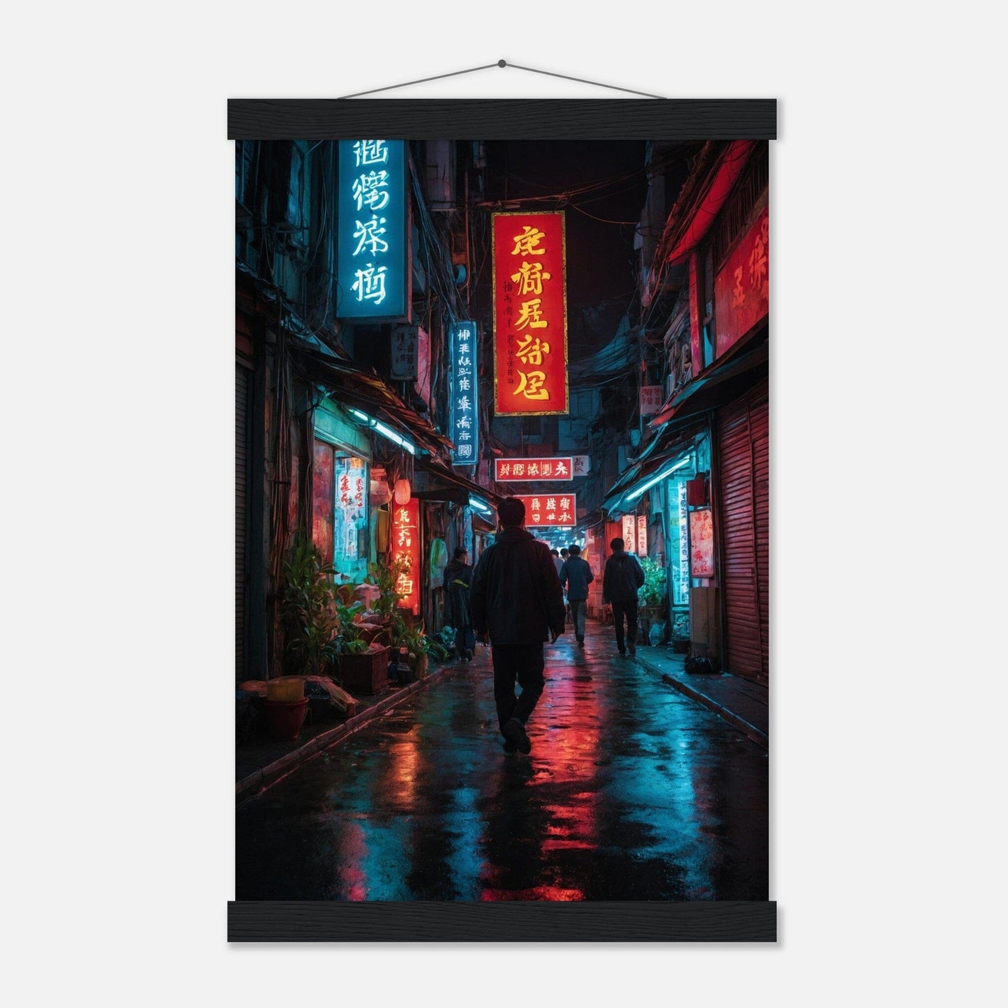 Premium Matte Paper Poster with Hanger - Minimalistische Kunstpräsentation mit Holzhänger Print Material Modern Masterpieces 28x43 cm / XL (11x17″) Black wall hanger 
