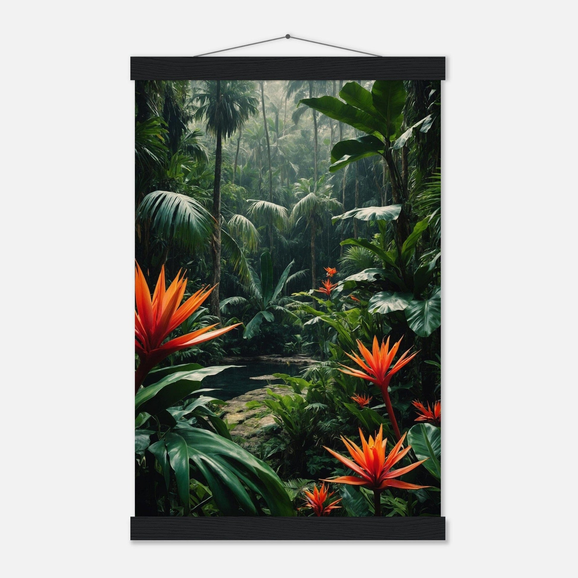 Premium Matte Paper Poster with Hanger - Minimalistische Kunstpräsentation mit Holzhänger Print Material Modern Masterpieces 28x43 cm / XL (11x17″) Black wall hanger 