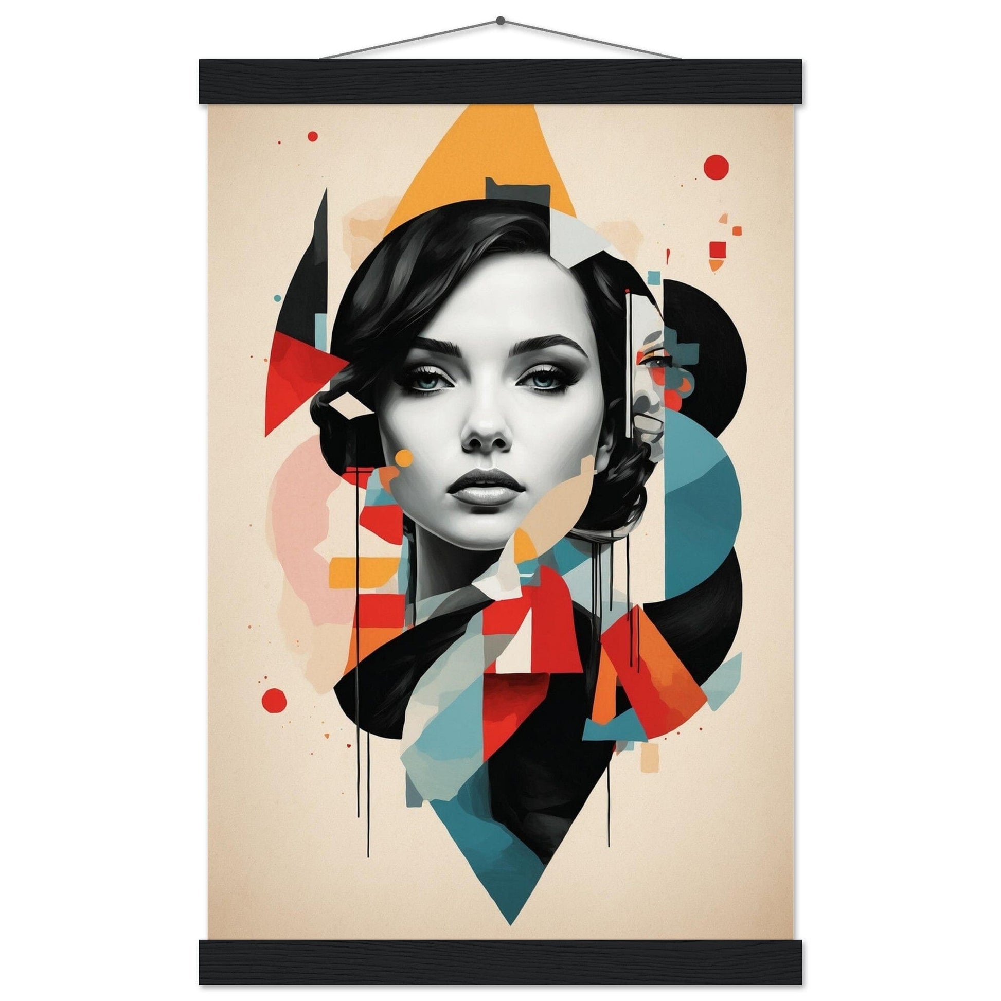 Premium Matte Paper Poster with Hanger - Minimalistische Kunstpräsentation mit Holzhänger Print Material Modern Masterpieces 28x43 cm / XL (11x17″) Black wall hanger 