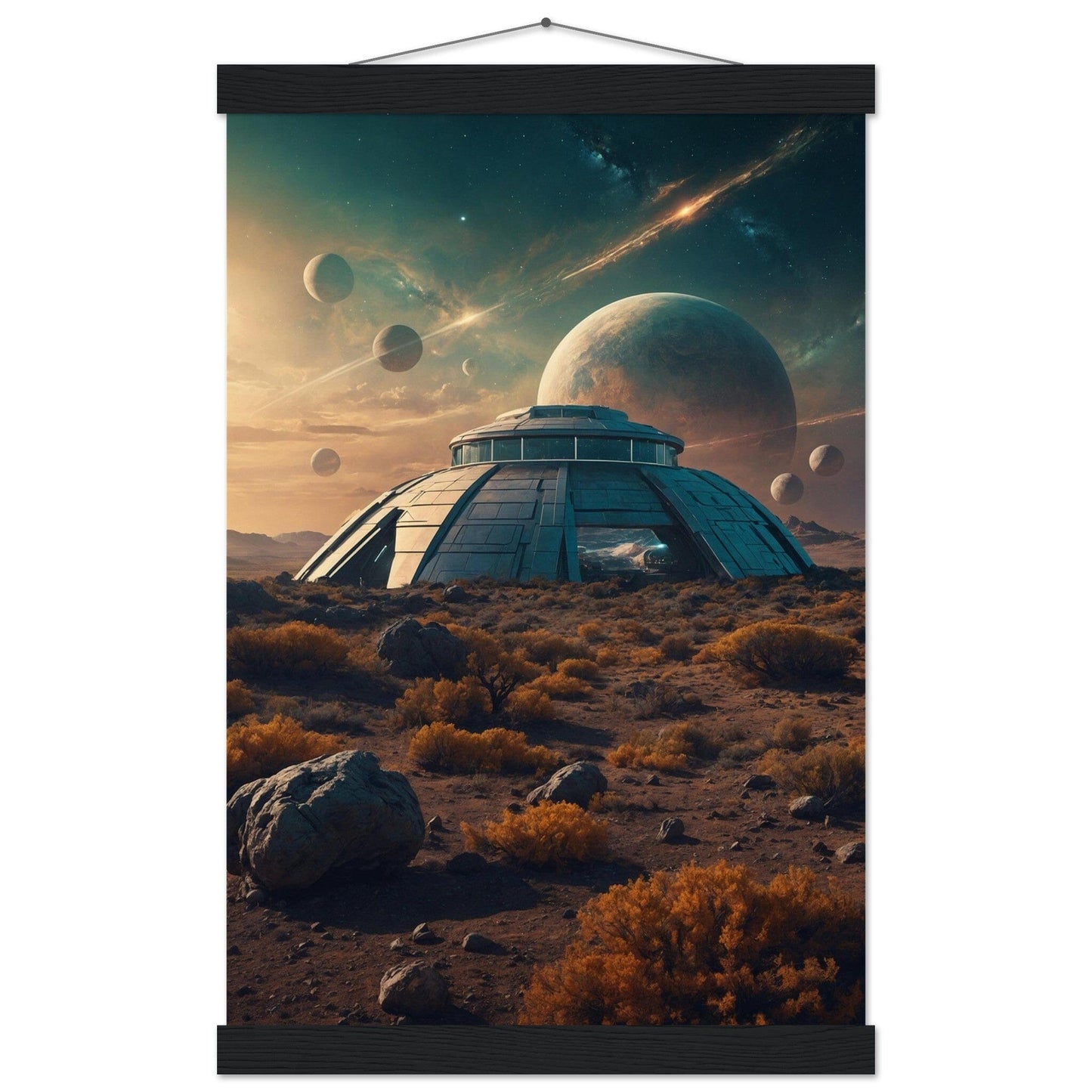 Premium Matte Paper Poster with Hanger - Minimalistische Kunstpräsentation mit Holzhänger Print Material Modern Masterpieces 28x43 cm / XL (11x17″) Black wall hanger 