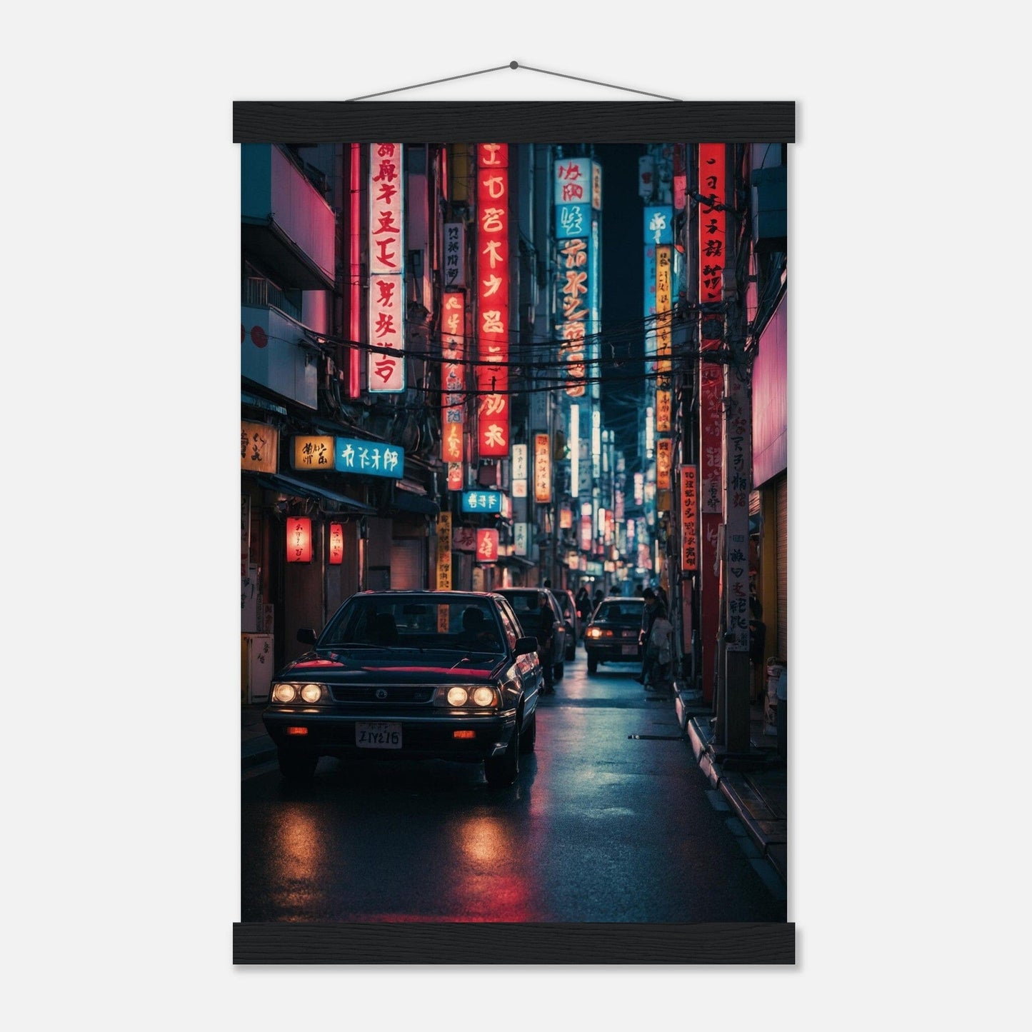 Premium Matte Paper Poster with Hanger - Minimalistische Kunstpräsentation mit Holzhänger Print Material Modern Masterpieces 28x43 cm / XL (11x17″) Black wall hanger 