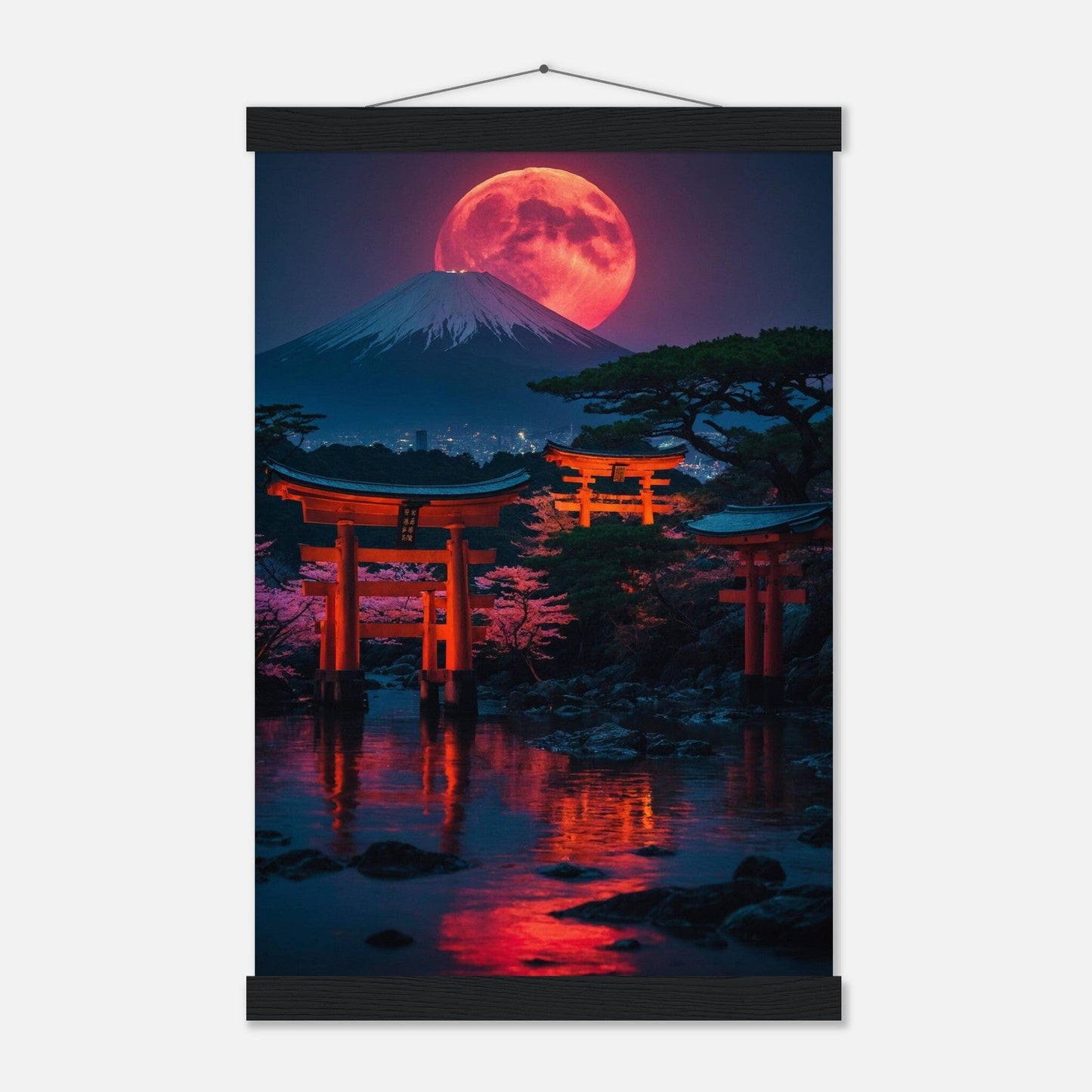 Premium Matte Paper Poster with Hanger - Minimalistische Kunstpräsentation mit Holzhänger Print Material Modern Masterpieces 28x43 cm / XL (11x17″) Black wall hanger 