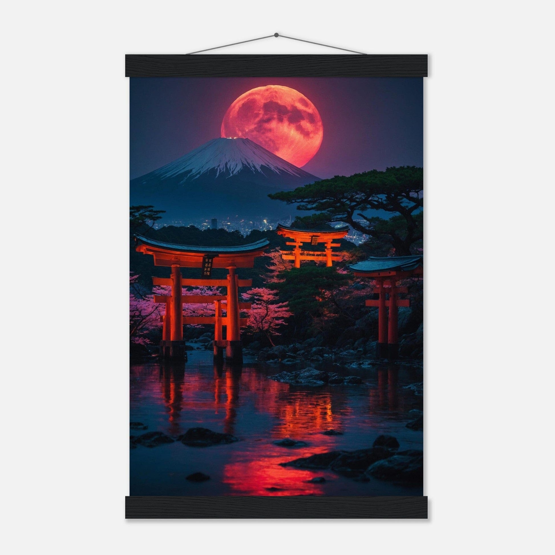 Premium Matte Paper Poster with Hanger - Minimalistische Kunstpräsentation mit Holzhänger Print Material Modern Masterpieces 28x43 cm / XL (11x17″) Black wall hanger 