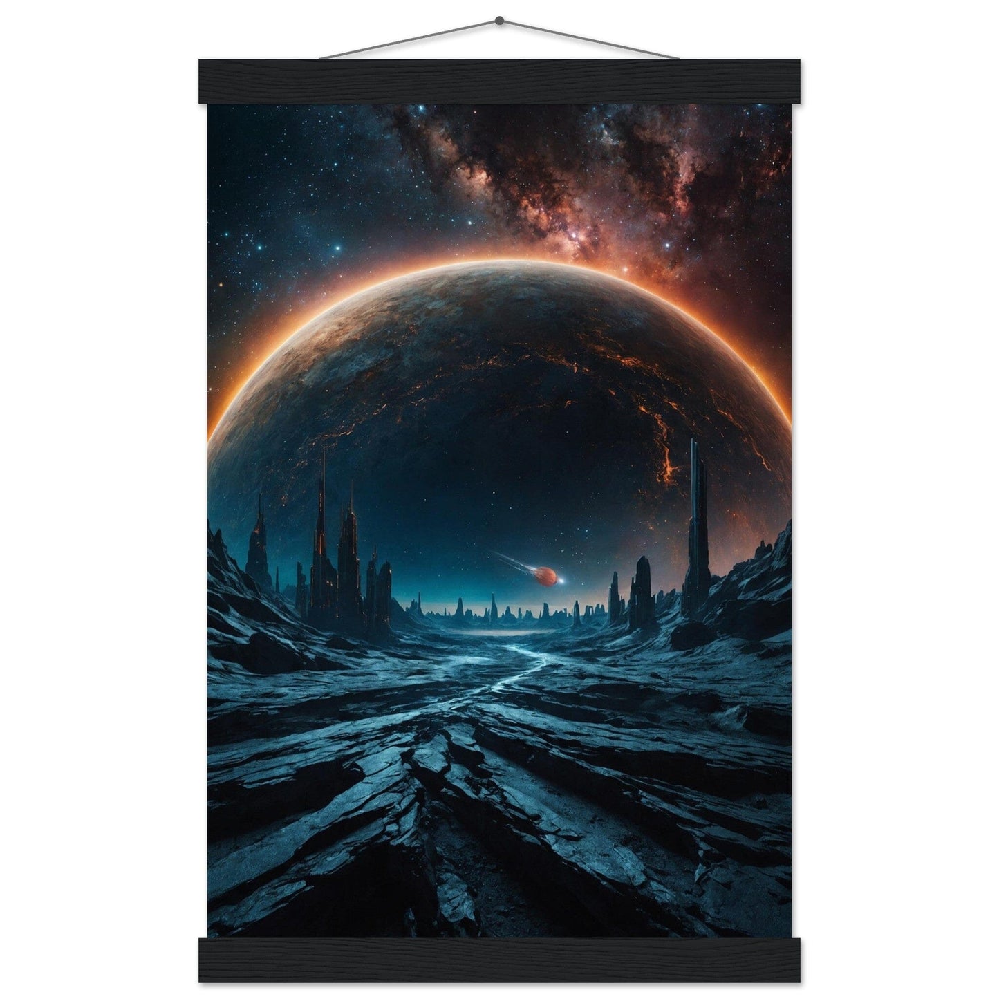 Premium Matte Paper Poster with Hanger - Minimalistische Kunstpräsentation mit Holzhänger Print Material Modern Masterpieces 28x43 cm / XL (11x17″) Black wall hanger 