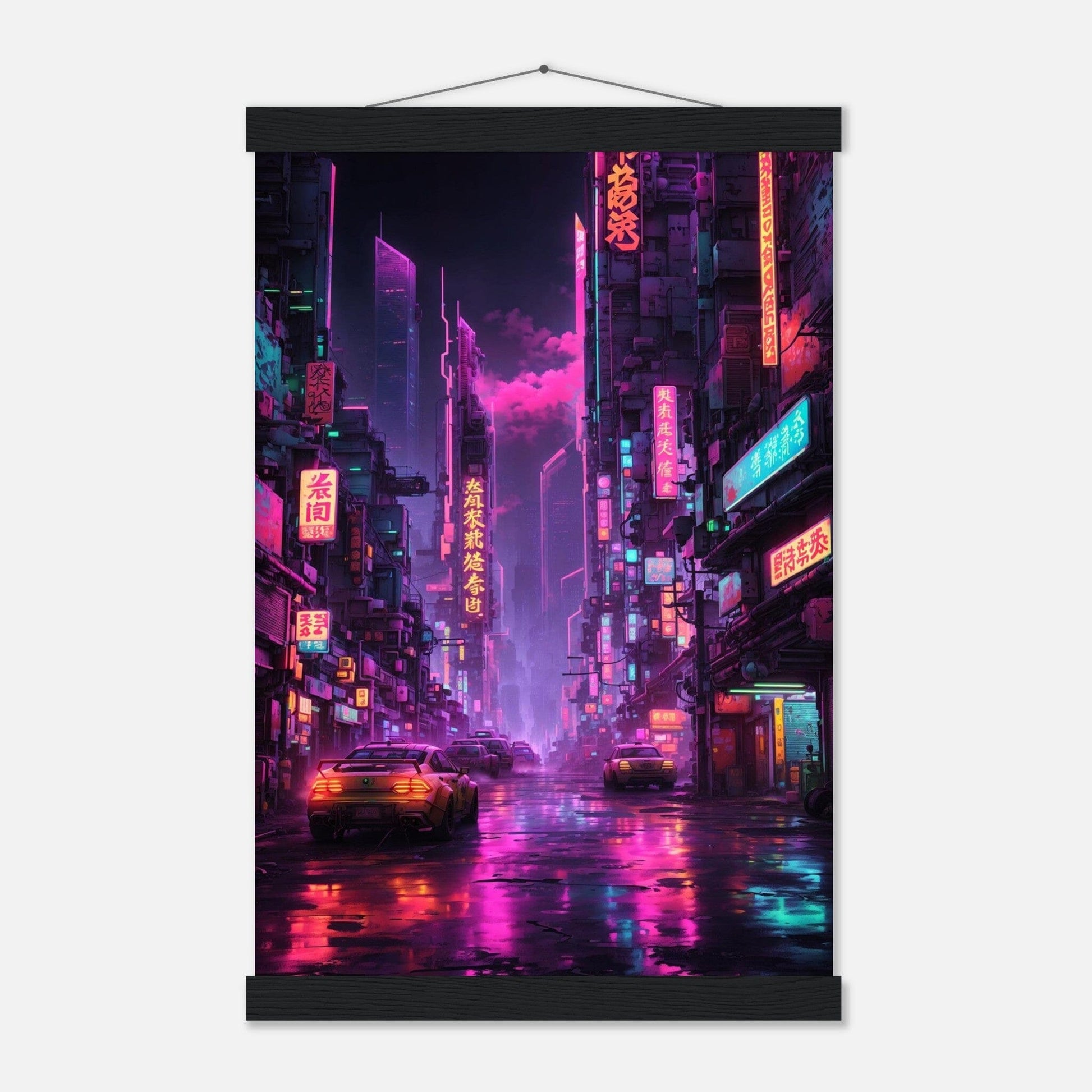 Premium Matte Paper Poster with Hanger - Minimalistische Kunstpräsentation mit Holzhänger Print Material Modern Masterpieces 28x43 cm / XL (11x17″) Black wall hanger 
