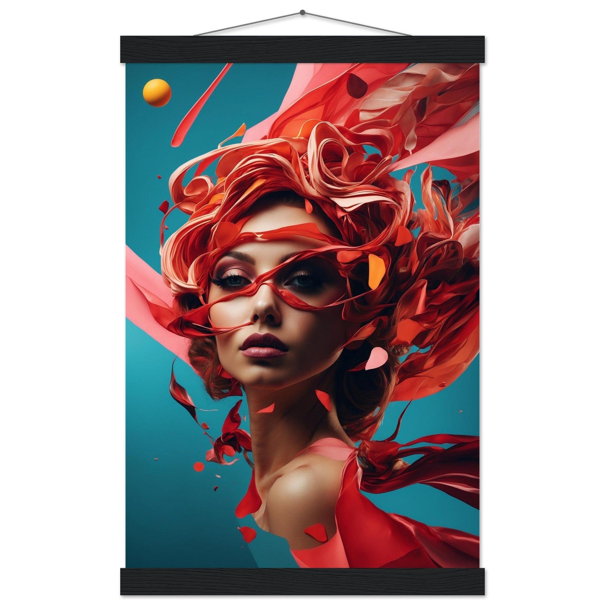 Premium Matte Paper Poster with Hanger - Minimalistische Kunstpräsentation mit Holzhänger Print Material Modern Masterpieces 28x43 cm / XL (11x17″) Black wall hanger 