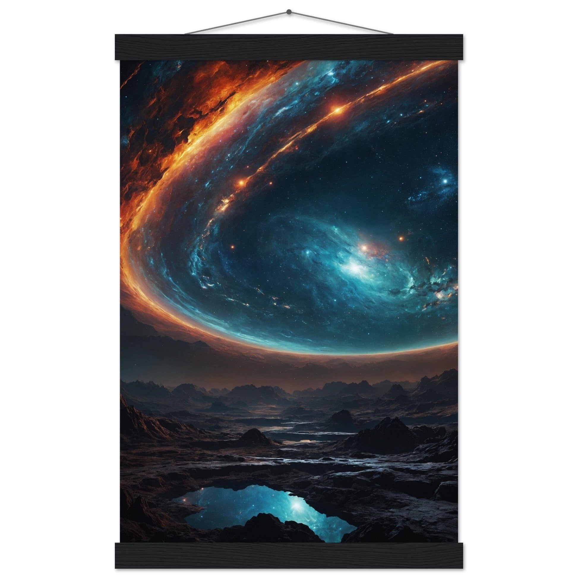 Premium Matte Paper Poster with Hanger - Minimalistische Kunstpräsentation mit Holzhänger Print Material Modern Masterpieces 28x43 cm / XL (11x17″) Black wall hanger 