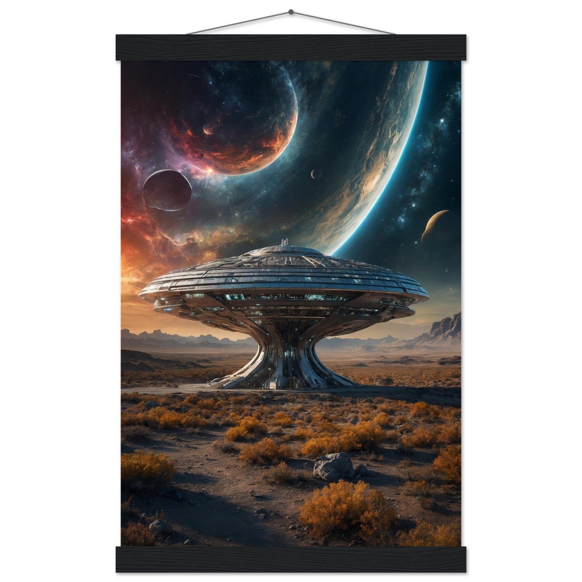 Premium Matte Paper Poster with Hanger - Minimalistische Kunstpräsentation mit Holzhänger Print Material Modern Masterpieces 28x43 cm / XL (11x17″) Black wall hanger 