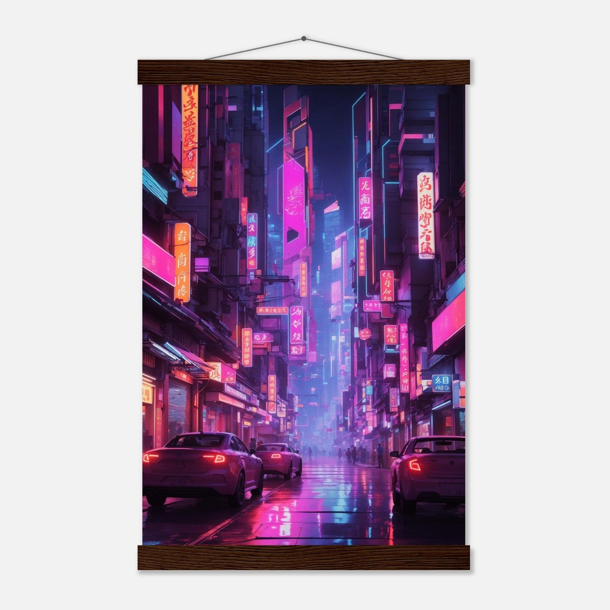 Premium Matte Paper Poster with Hanger - Minimalistische Kunstpräsentation mit Holzhänger Print Material Modern Masterpieces 28x43 cm / XL (11x17″) Dark wood wall hanger 