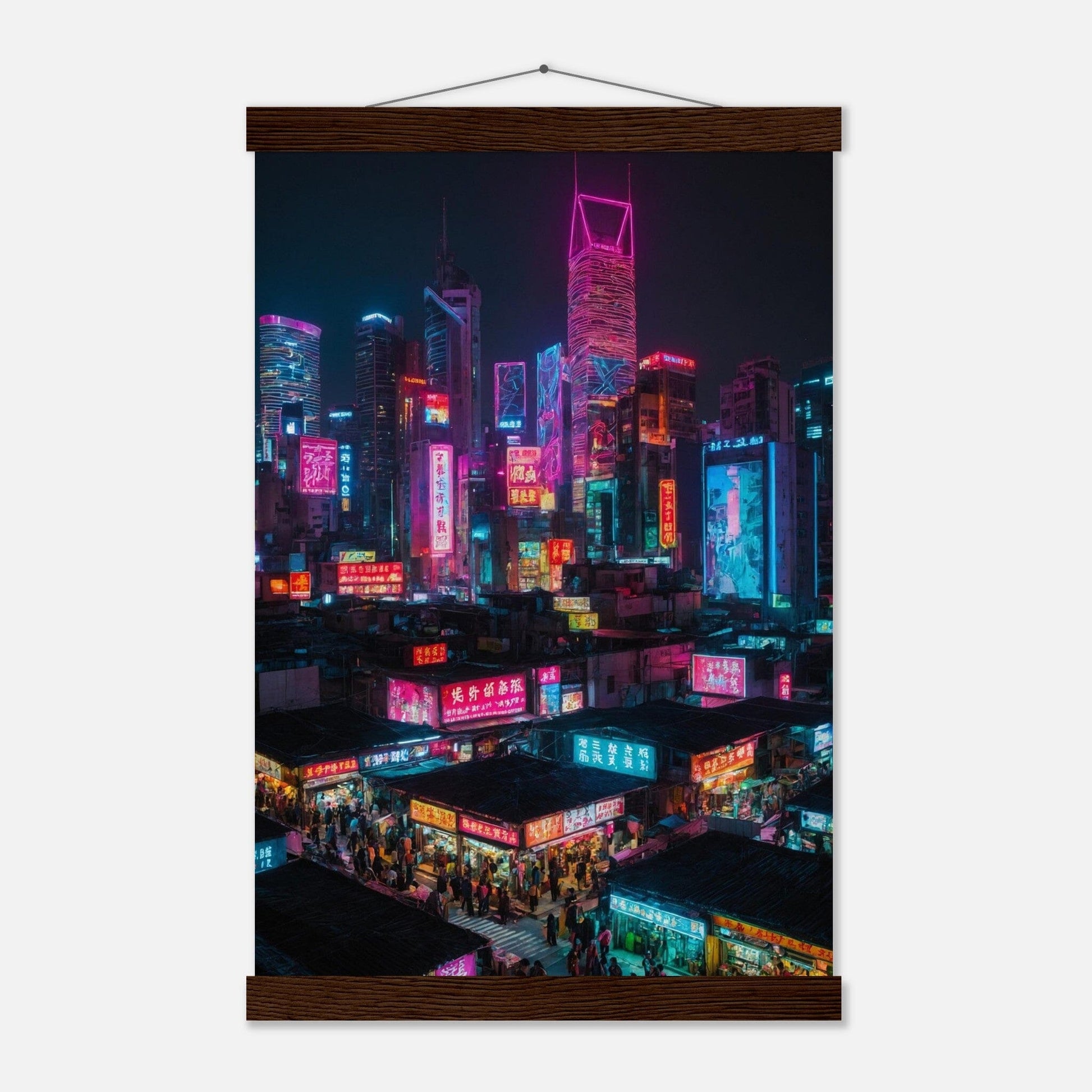 Premium Matte Paper Poster with Hanger - Minimalistische Kunstpräsentation mit Holzhänger Print Material Modern Masterpieces 28x43 cm / XL (11x17″) Dark wood wall hanger 