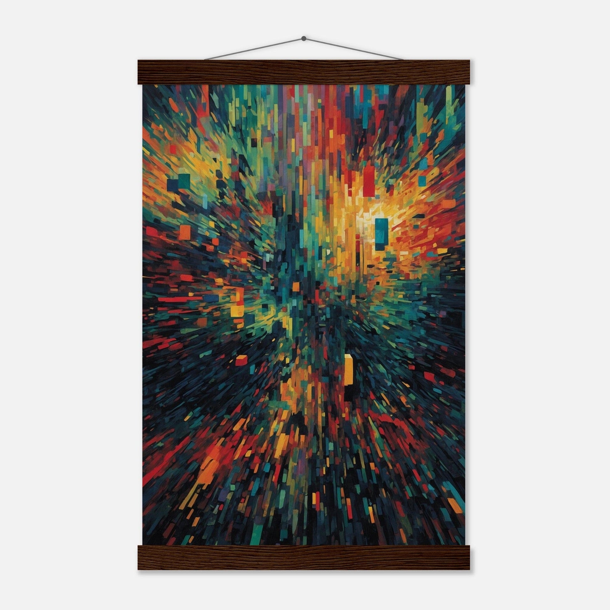 Premium Matte Paper Poster with Hanger - Minimalistische Kunstpräsentation mit Holzhänger Print Material Modern Masterpieces 28x43 cm / XL (11x17″) Dark wood wall hanger 
