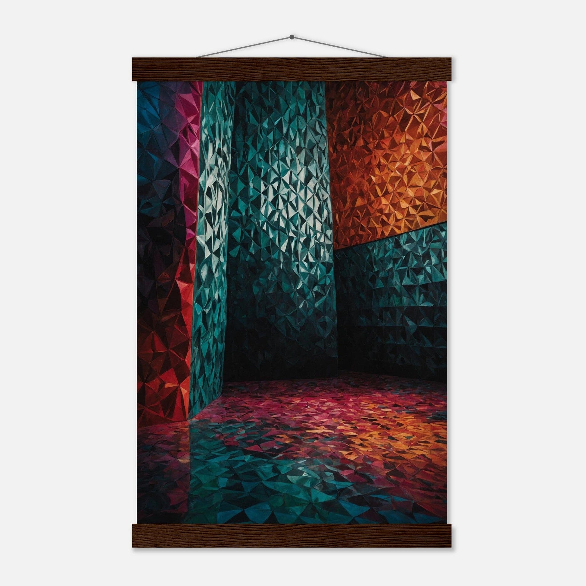 Premium Matte Paper Poster with Hanger - Minimalistische Kunstpräsentation mit Holzhänger Print Material Modern Masterpieces 28x43 cm / XL (11x17″) Dark wood wall hanger 