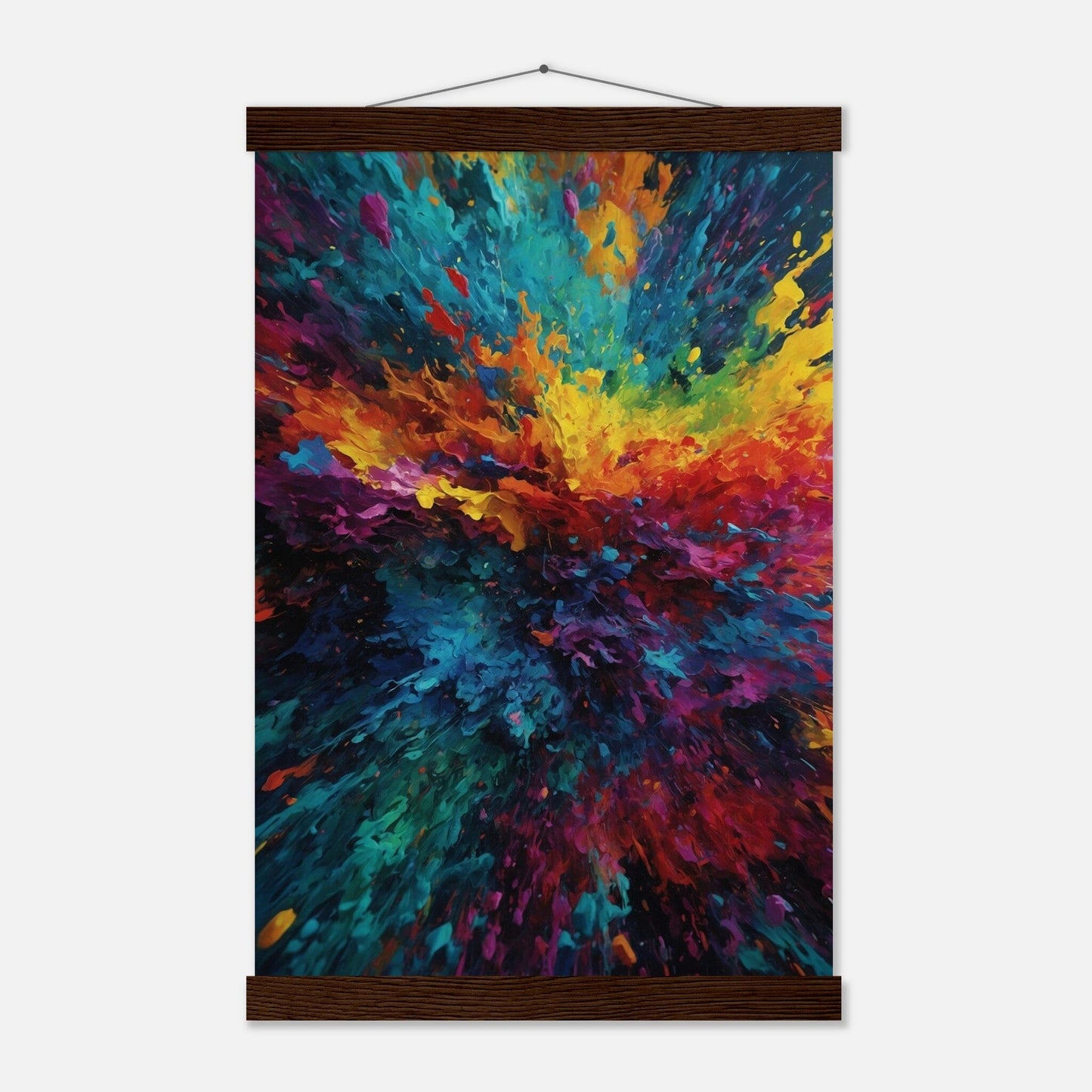 Premium Matte Paper Poster with Hanger - Minimalistische Kunstpräsentation mit Holzhänger Print Material Modern Masterpieces 28x43 cm / XL (11x17″) Dark wood wall hanger 