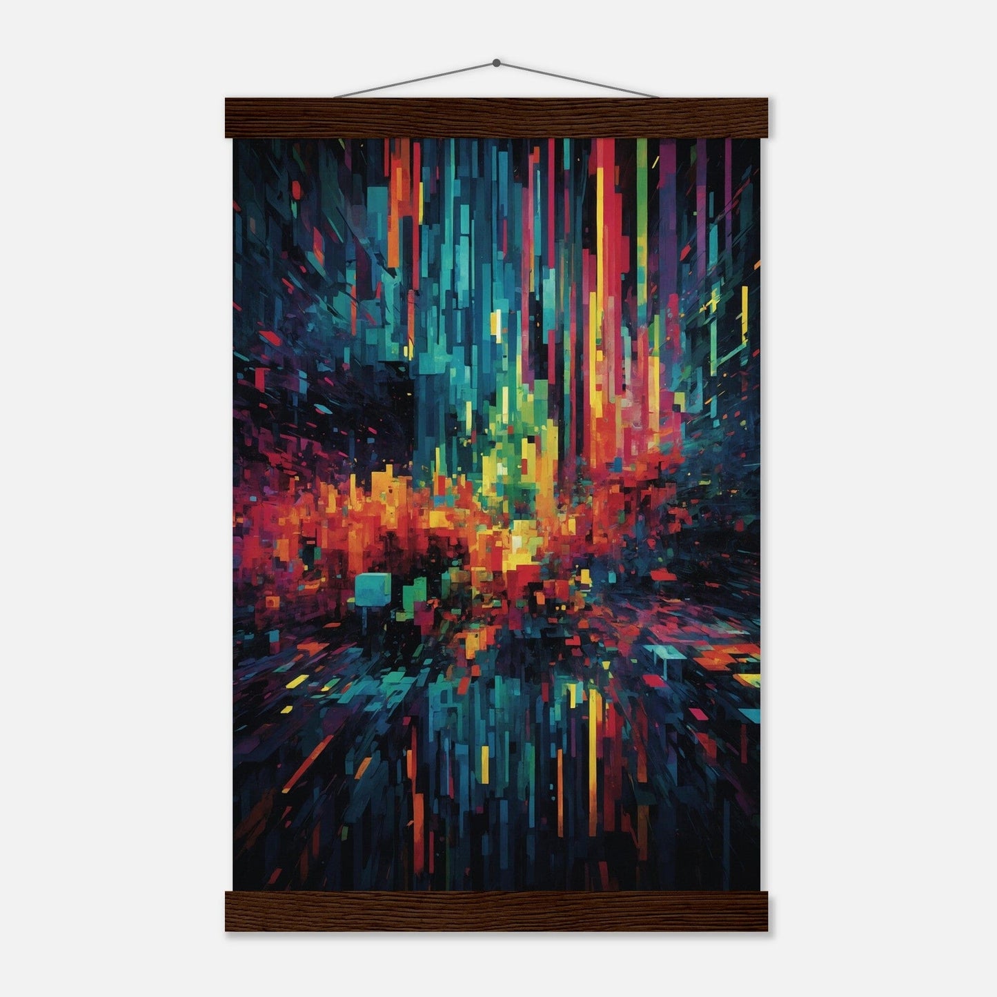 Premium Matte Paper Poster with Hanger - Minimalistische Kunstpräsentation mit Holzhänger Print Material Modern Masterpieces 28x43 cm / XL (11x17″) Dark wood wall hanger 