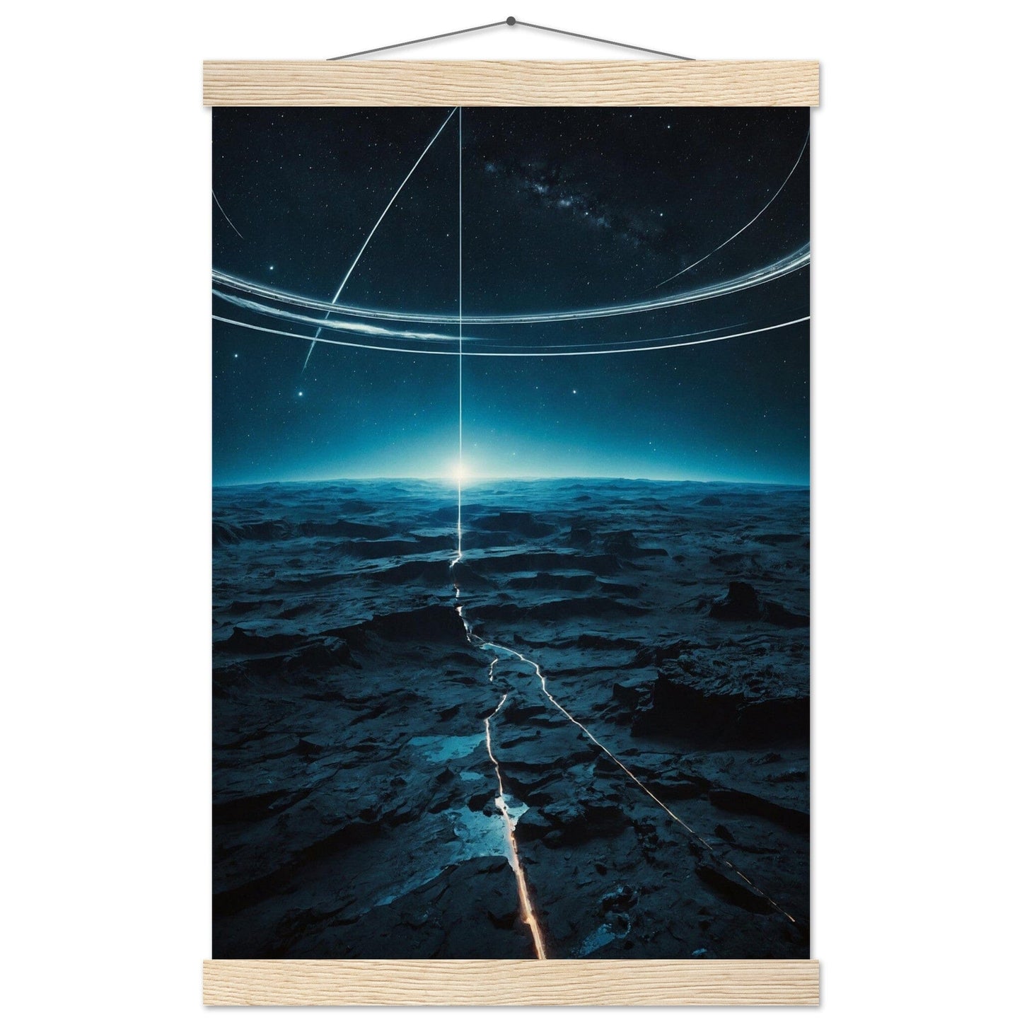 Premium Matte Paper Poster with Hanger - Minimalistische Kunstpräsentation mit Holzhänger Print Material Modern Masterpieces 28x43 cm / XL (11x17″) Natural wood wall hanger 