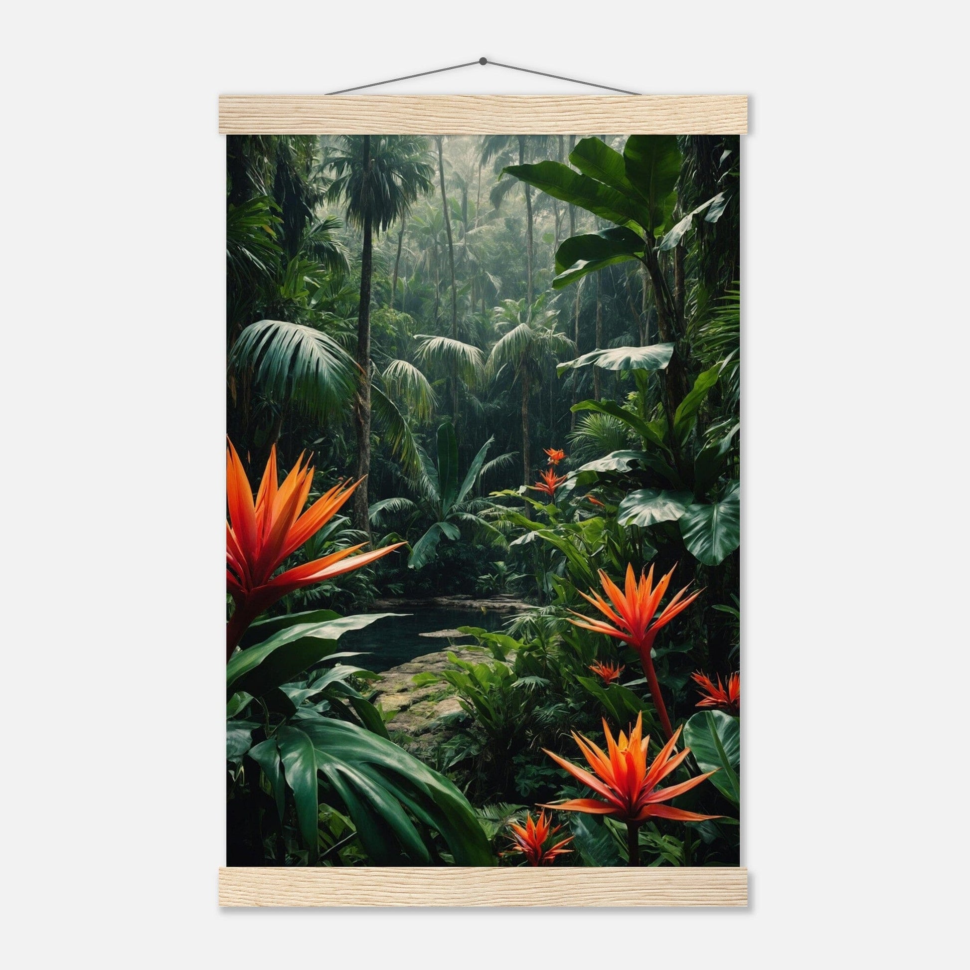 Premium Matte Paper Poster with Hanger - Minimalistische Kunstpräsentation mit Holzhänger Print Material Modern Masterpieces 28x43 cm / XL (11x17″) Natural wood wall hanger 