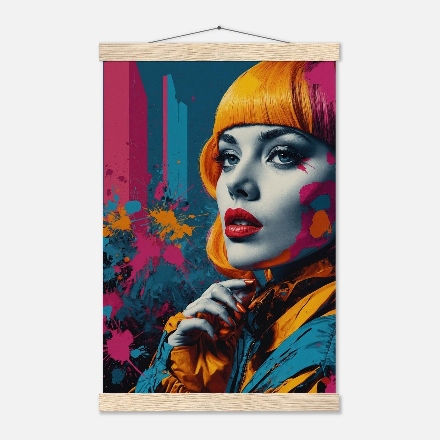 Premium Matte Paper Poster with Hanger - Minimalistische Kunstpräsentation mit Holzhänger Print Material Modern Masterpieces 28x43 cm / XL (11x17″) Natural wood wall hanger 