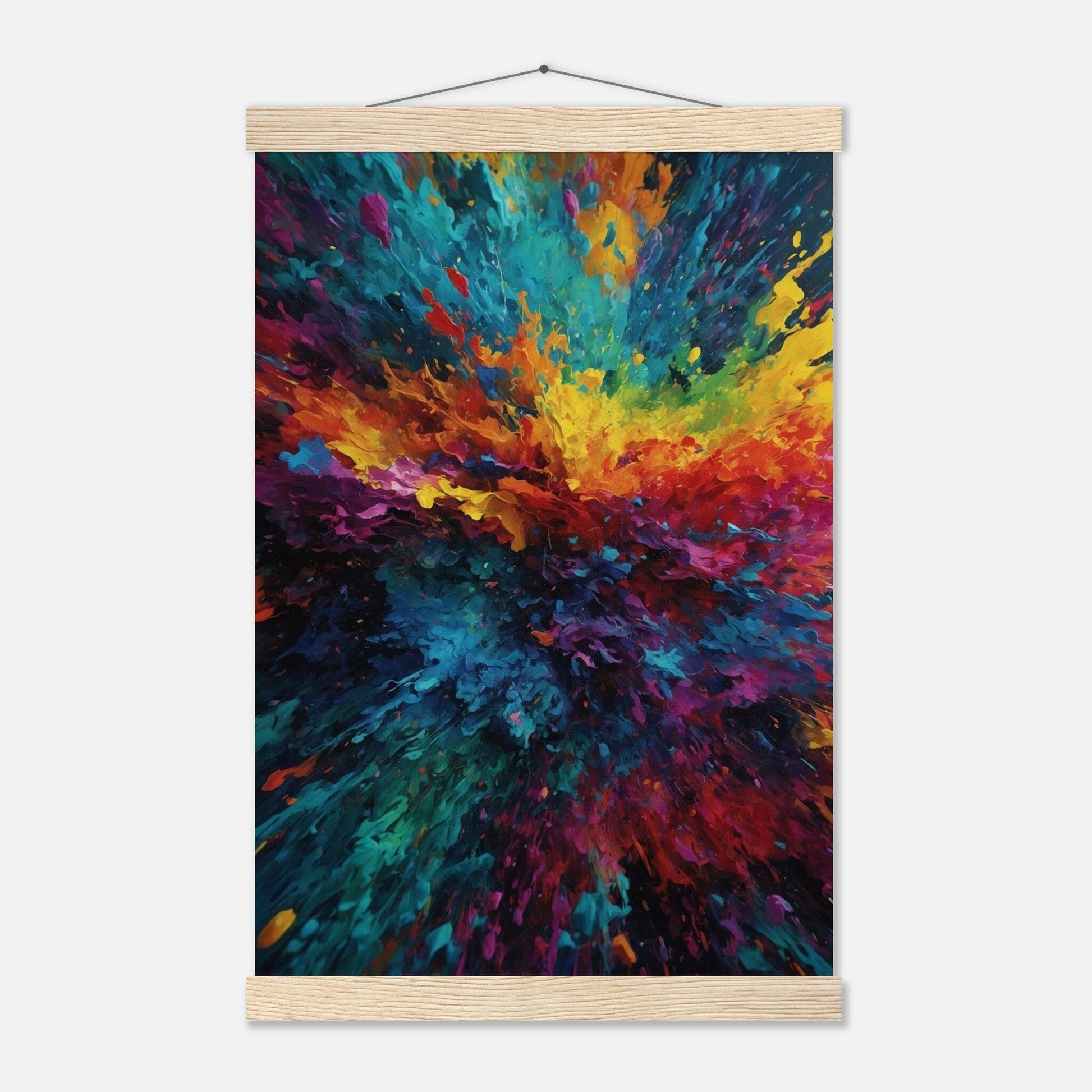 Premium Matte Paper Poster with Hanger - Minimalistische Kunstpräsentation mit Holzhänger Print Material Modern Masterpieces 28x43 cm / XL (11x17″) Natural wood wall hanger 