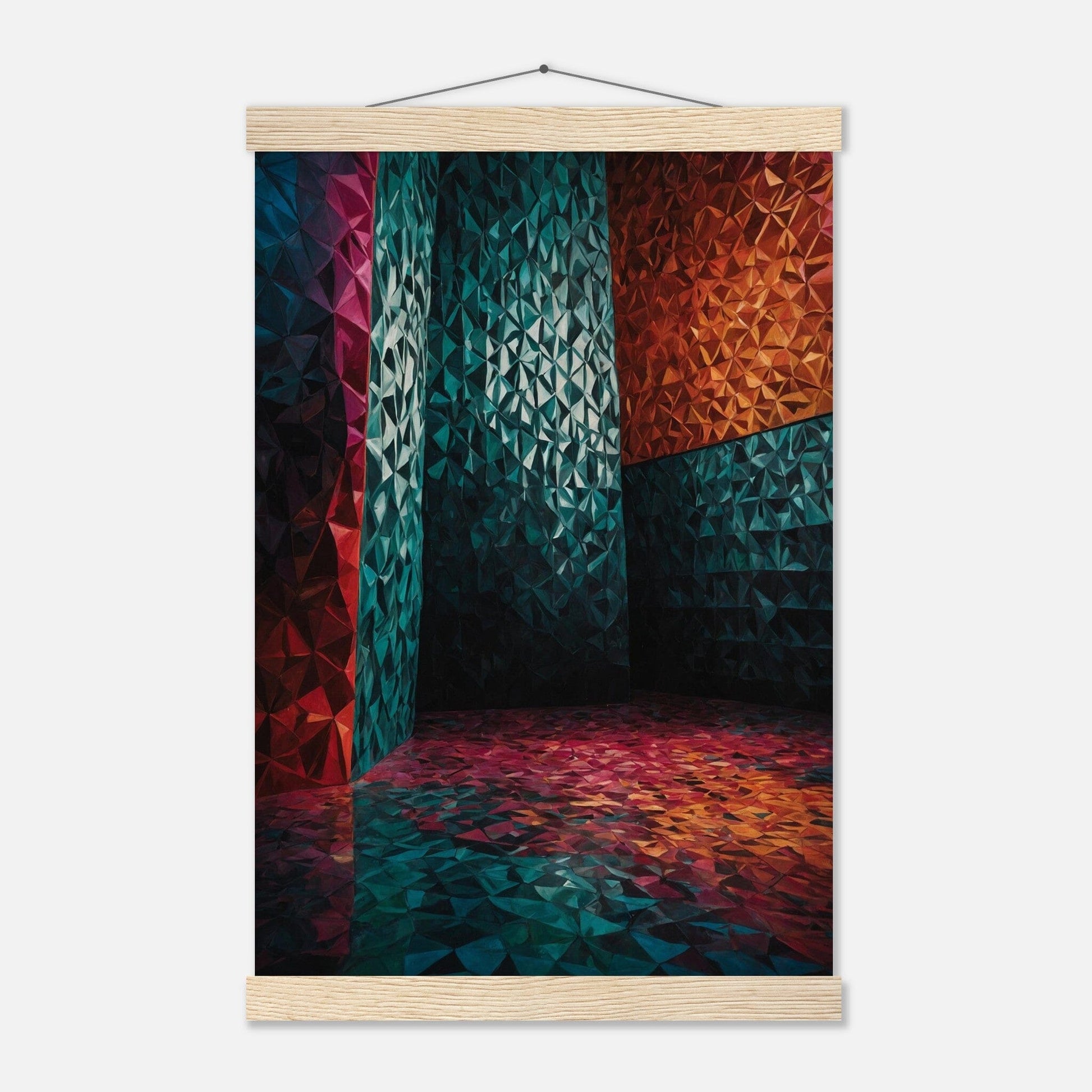 Premium Matte Paper Poster with Hanger - Minimalistische Kunstpräsentation mit Holzhänger Print Material Modern Masterpieces 28x43 cm / XL (11x17″) Natural wood wall hanger 