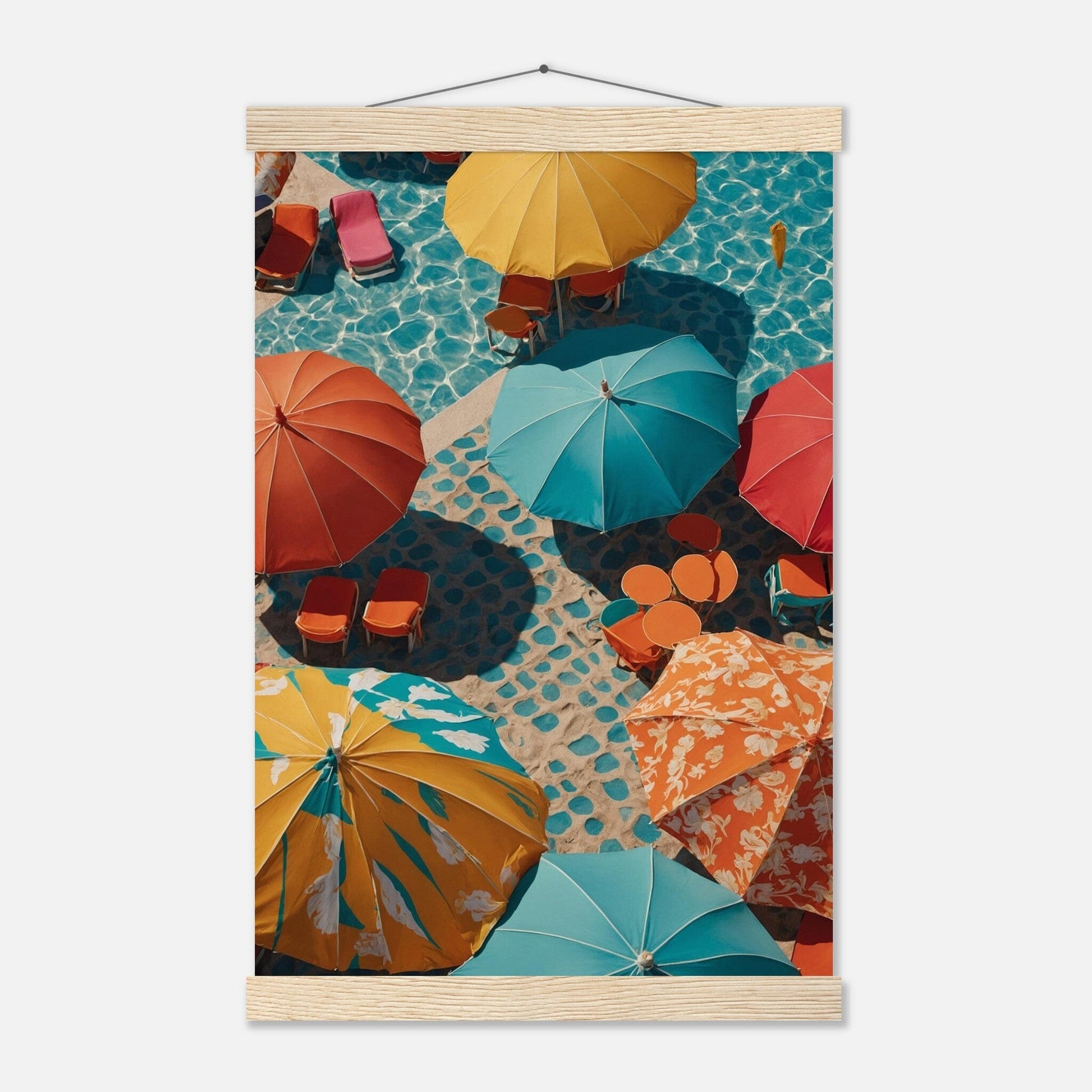 Premium Matte Paper Poster with Hanger - Minimalistische Kunstpräsentation mit Holzhänger Print Material Modern Masterpieces 28x43 cm / XL (11x17″) Natural wood wall hanger 