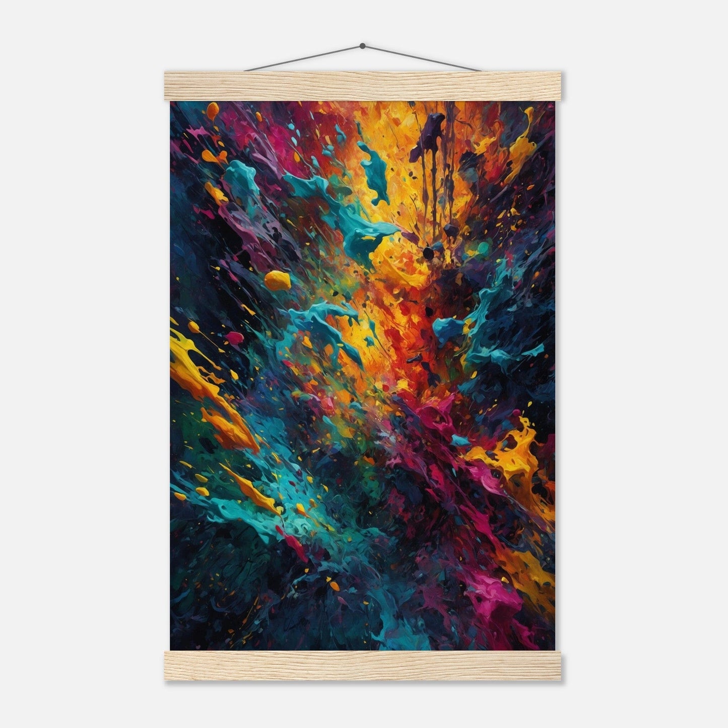 Premium Matte Paper Poster with Hanger - Minimalistische Kunstpräsentation mit Holzhänger Print Material Modern Masterpieces 28x43 cm / XL (11x17″) Natural wood wall hanger 