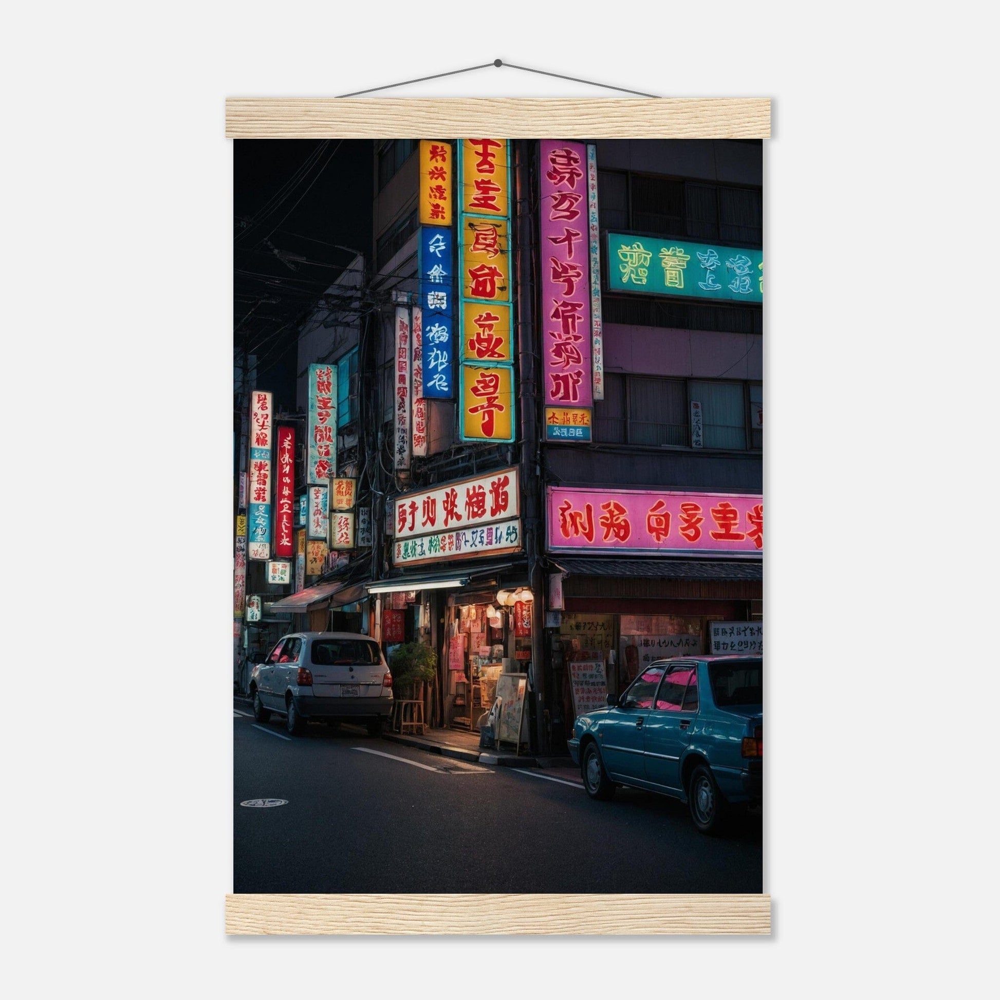 Premium Matte Paper Poster with Hanger - Minimalistische Kunstpräsentation mit Holzhänger Print Material Modern Masterpieces 28x43 cm / XL (11x17″) Natural wood wall hanger 
