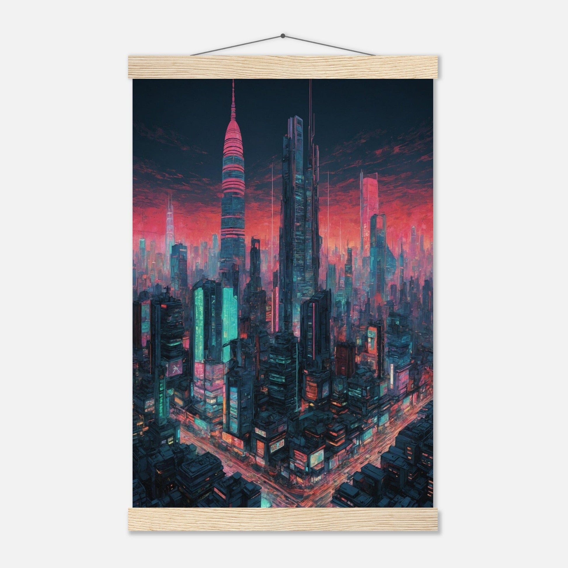 Premium Matte Paper Poster with Hanger - Minimalistische Kunstpräsentation mit Holzhänger Print Material Modern Masterpieces 28x43 cm / XL (11x17″) Natural wood wall hanger 