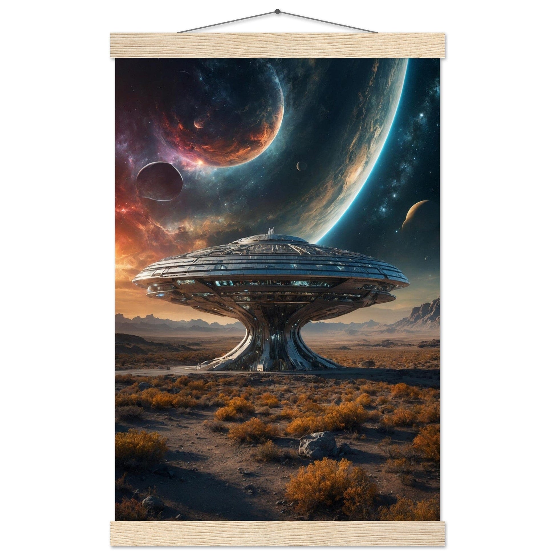 Premium Matte Paper Poster with Hanger - Minimalistische Kunstpräsentation mit Holzhänger Print Material Modern Masterpieces 28x43 cm / XL (11x17″) Natural wood wall hanger 