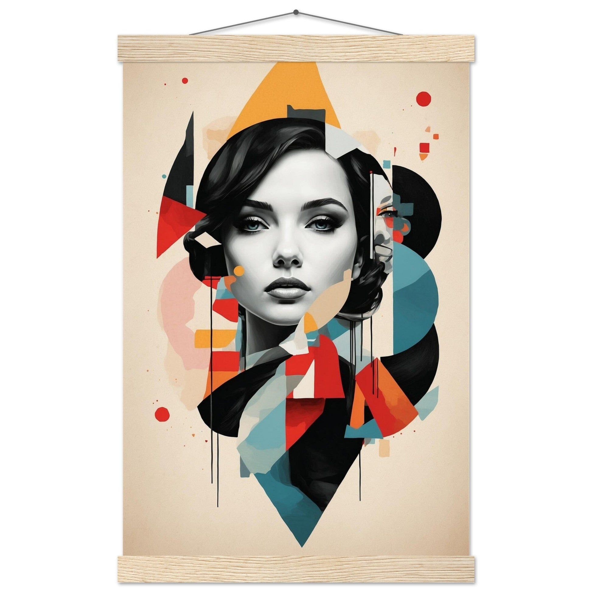 Premium Matte Paper Poster with Hanger - Minimalistische Kunstpräsentation mit Holzhänger Print Material Modern Masterpieces 28x43 cm / XL (11x17″) Natural wood wall hanger 