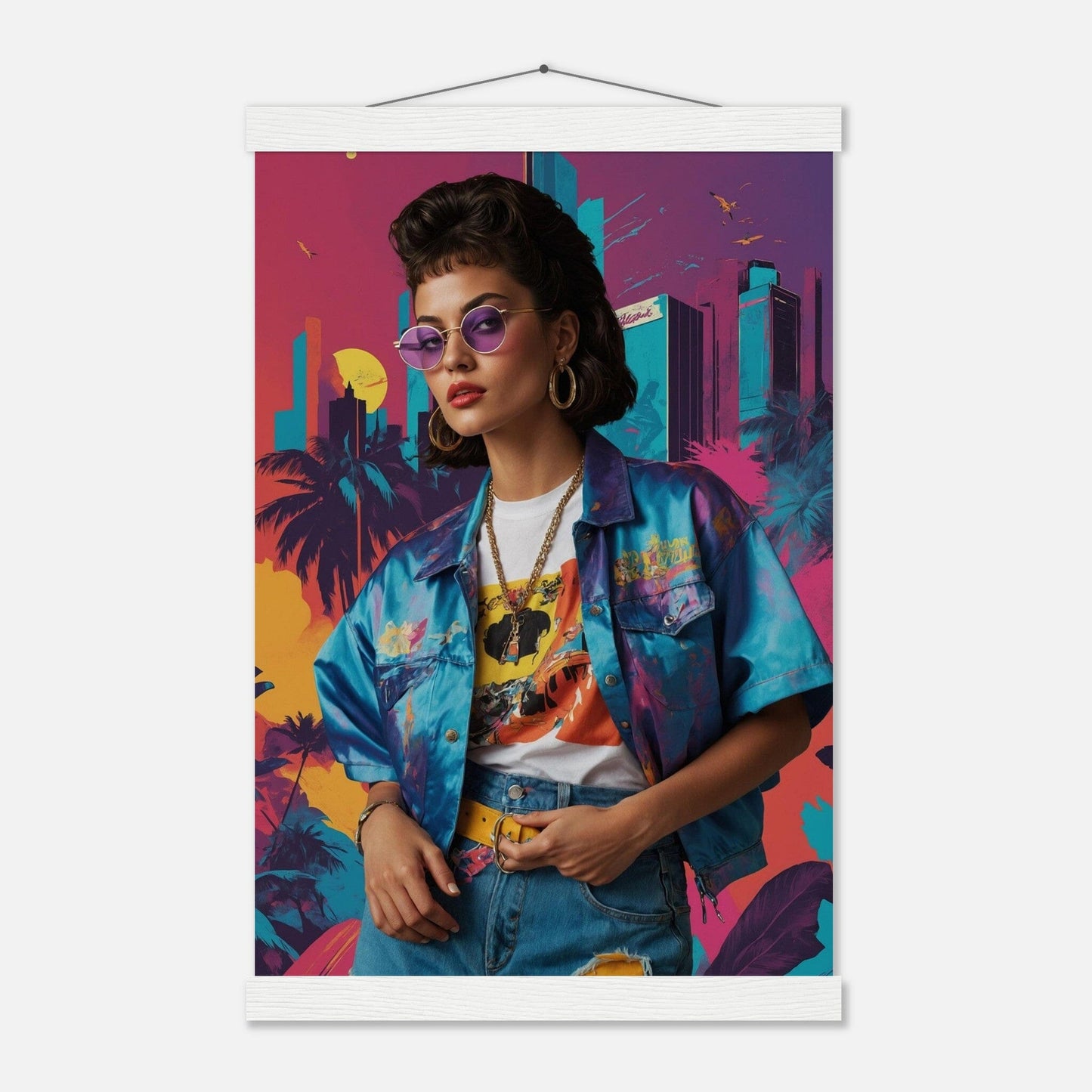 Premium Matte Paper Poster with Hanger - Minimalistische Kunstpräsentation mit Holzhänger Print Material Modern Masterpieces 28x43 cm / XL (11x17″) White wall hanger 