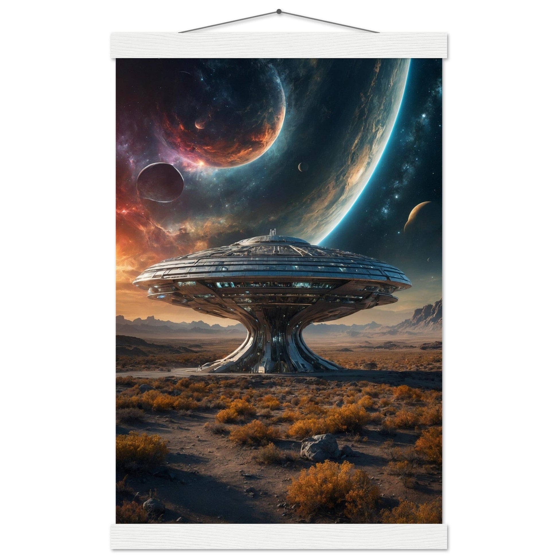Premium Matte Paper Poster with Hanger - Minimalistische Kunstpräsentation mit Holzhänger Print Material Modern Masterpieces 28x43 cm / XL (11x17″) White wall hanger 