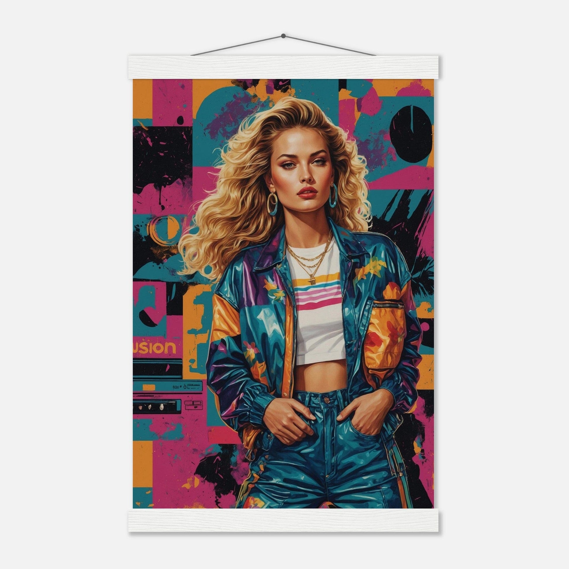 Premium Matte Paper Poster with Hanger - Minimalistische Kunstpräsentation mit Holzhänger Print Material Modern Masterpieces 28x43 cm / XL (11x17″) White wall hanger 