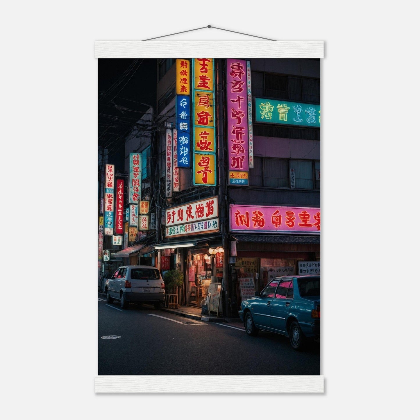 Premium Matte Paper Poster with Hanger - Minimalistische Kunstpräsentation mit Holzhänger Print Material Modern Masterpieces 28x43 cm / XL (11x17″) White wall hanger 