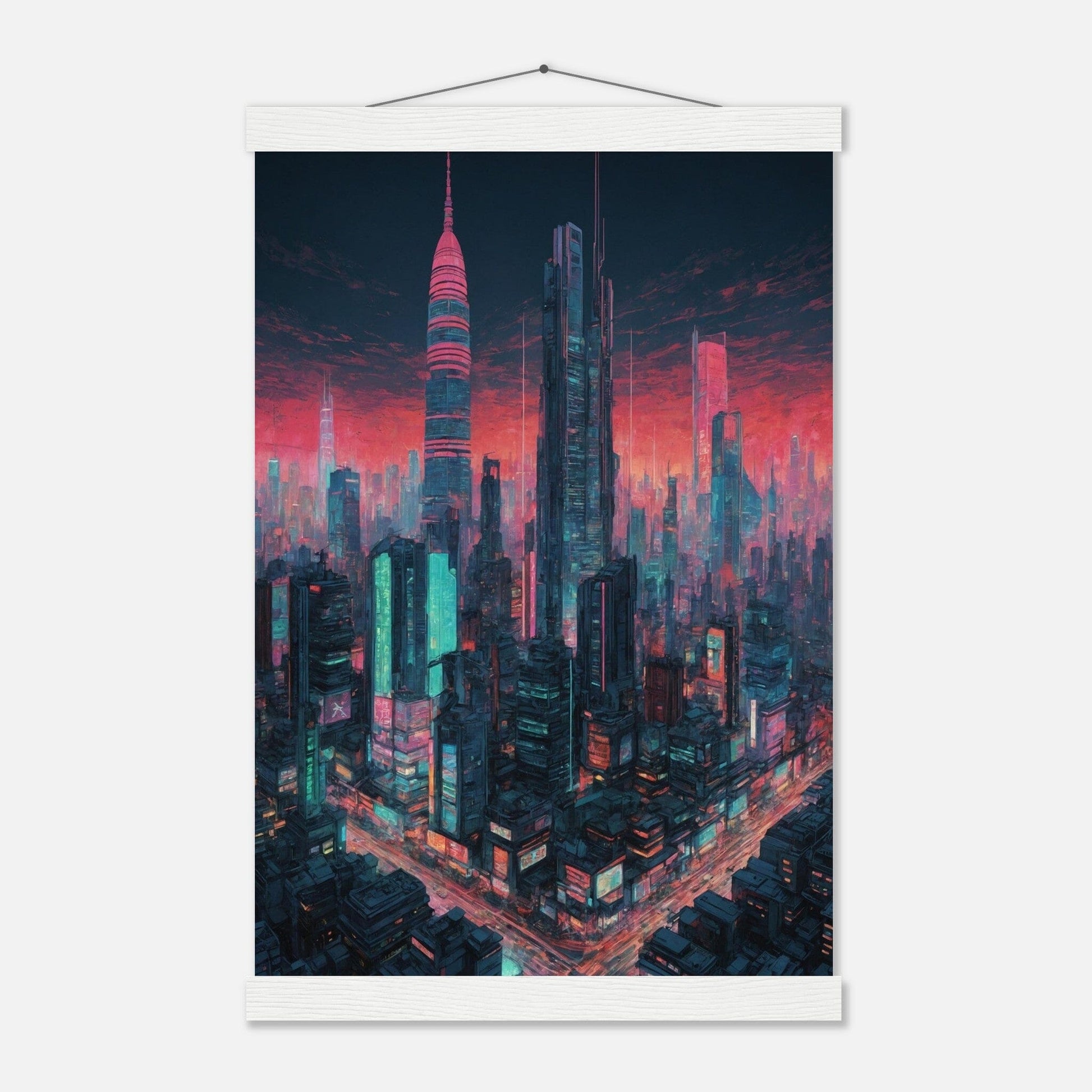 Premium Matte Paper Poster with Hanger - Minimalistische Kunstpräsentation mit Holzhänger Print Material Modern Masterpieces 28x43 cm / XL (11x17″) White wall hanger 