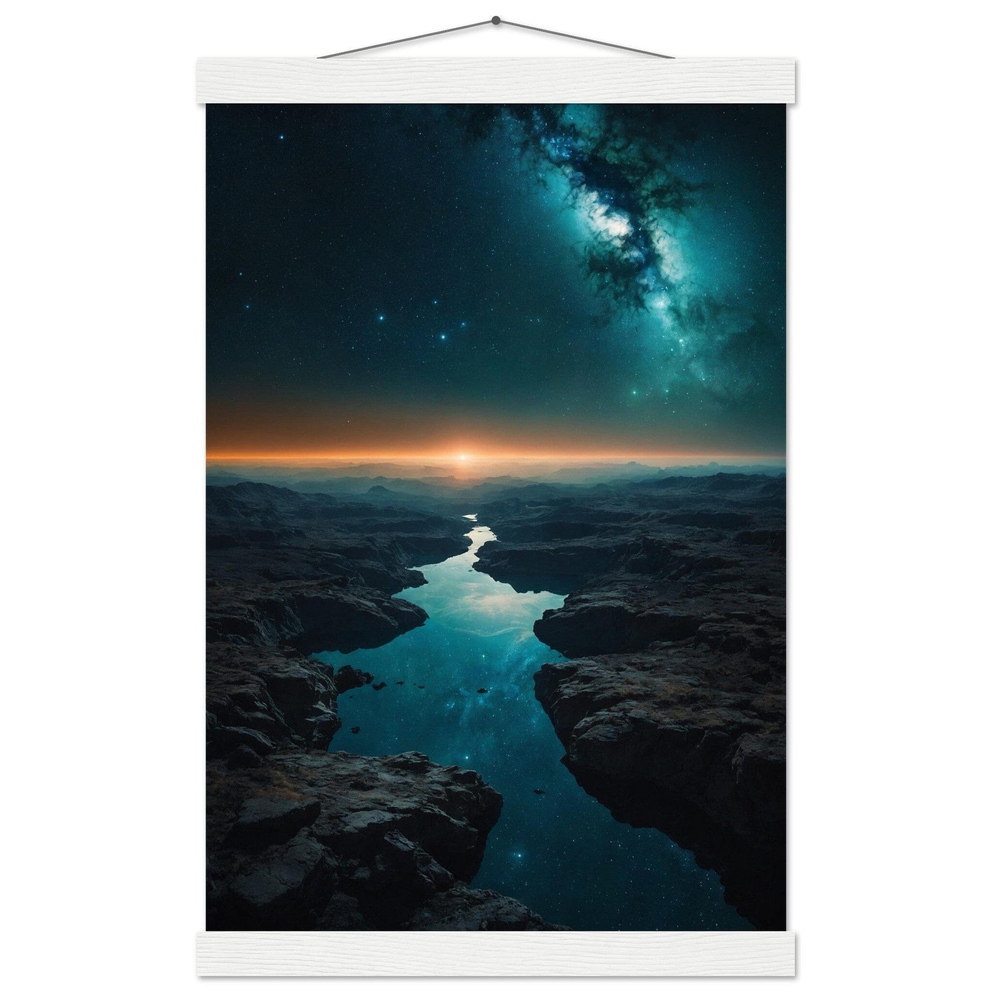 Premium Matte Paper Poster with Hanger - Minimalistische Kunstpräsentation mit Holzhänger Print Material Modern Masterpieces 28x43 cm / XL (11x17″) White wall hanger 