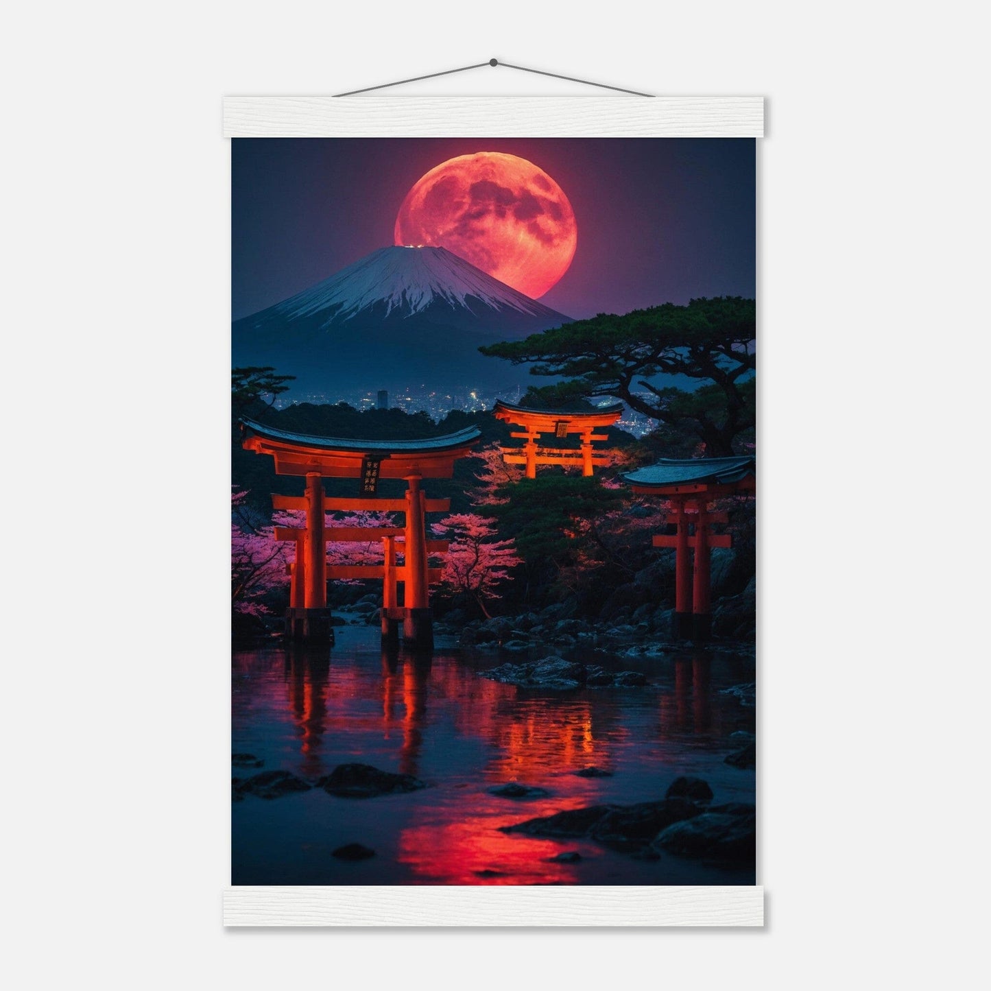 Premium Matte Paper Poster with Hanger - Minimalistische Kunstpräsentation mit Holzhänger Print Material Modern Masterpieces 28x43 cm / XL (11x17″) White wall hanger 