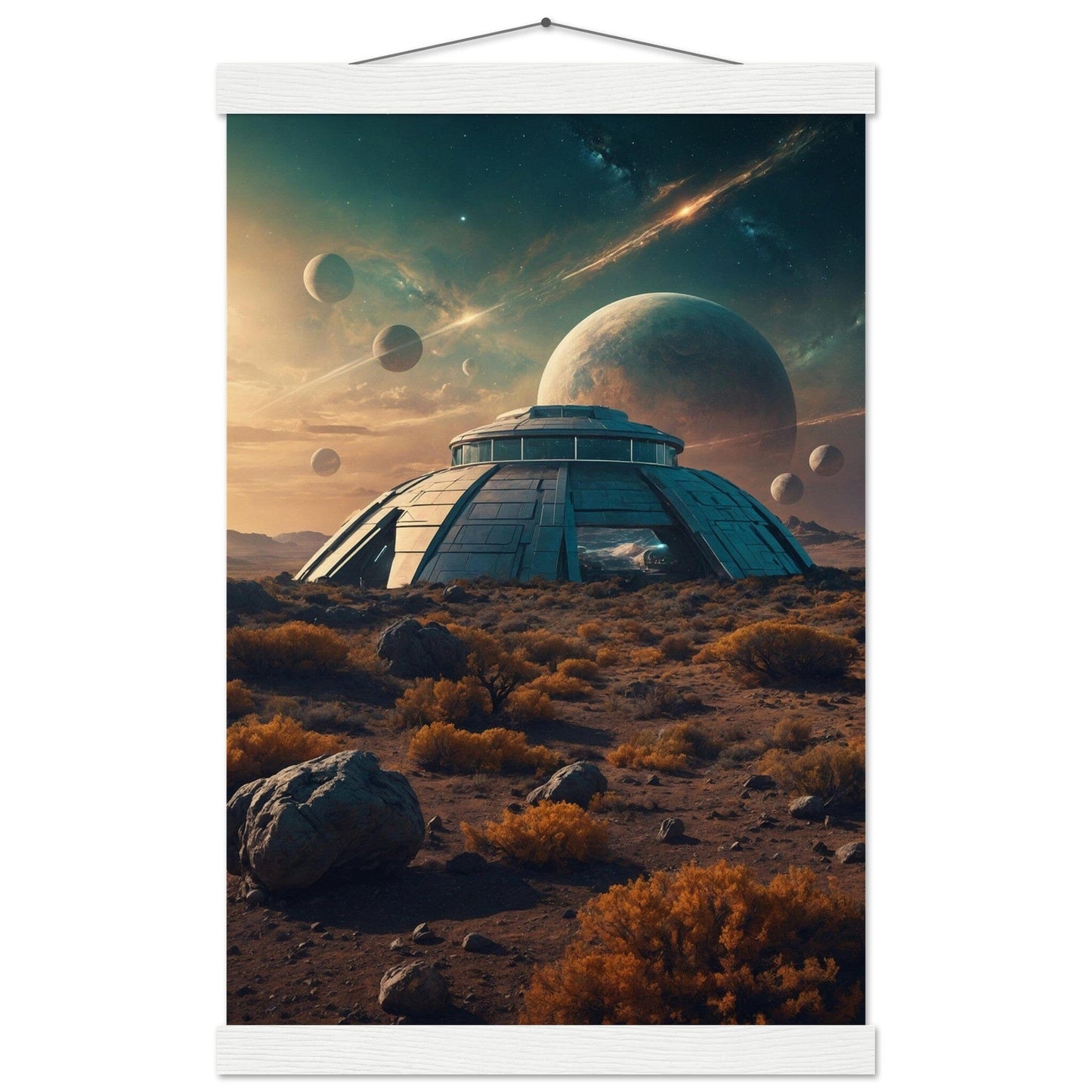 Premium Matte Paper Poster with Hanger - Minimalistische Kunstpräsentation mit Holzhänger Print Material Modern Masterpieces 28x43 cm / XL (11x17″) White wall hanger 