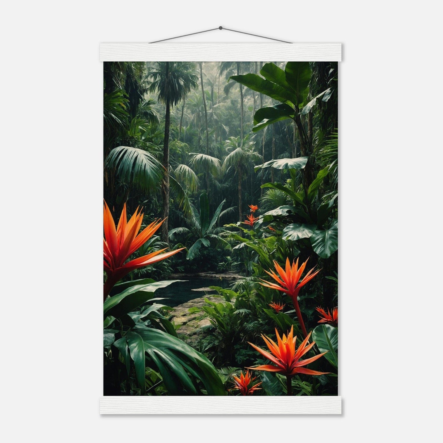 Premium Matte Paper Poster with Hanger - Minimalistische Kunstpräsentation mit Holzhänger Print Material Modern Masterpieces 28x43 cm / XL (11x17″) White wall hanger 