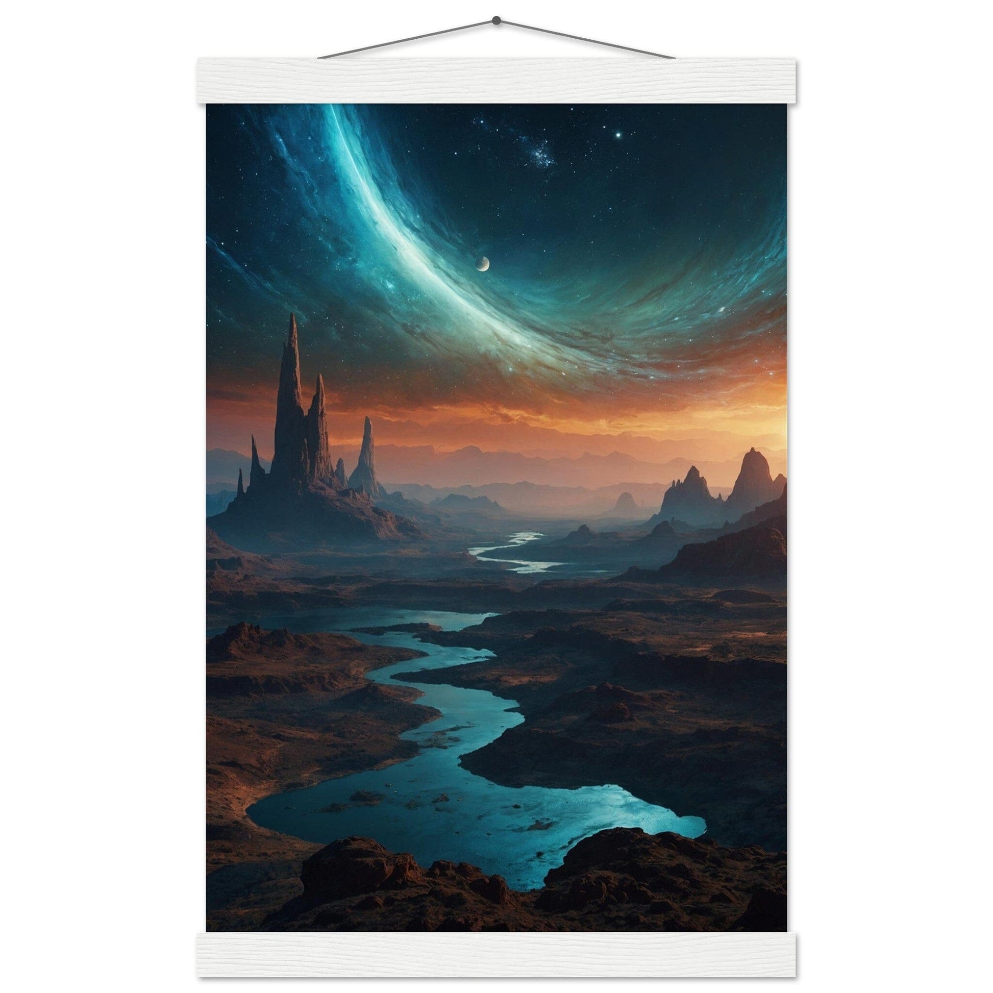 Premium Matte Paper Poster with Hanger - Minimalistische Kunstpräsentation mit Holzhänger Print Material Modern Masterpieces 28x43 cm / XL (11x17″) White wall hanger 