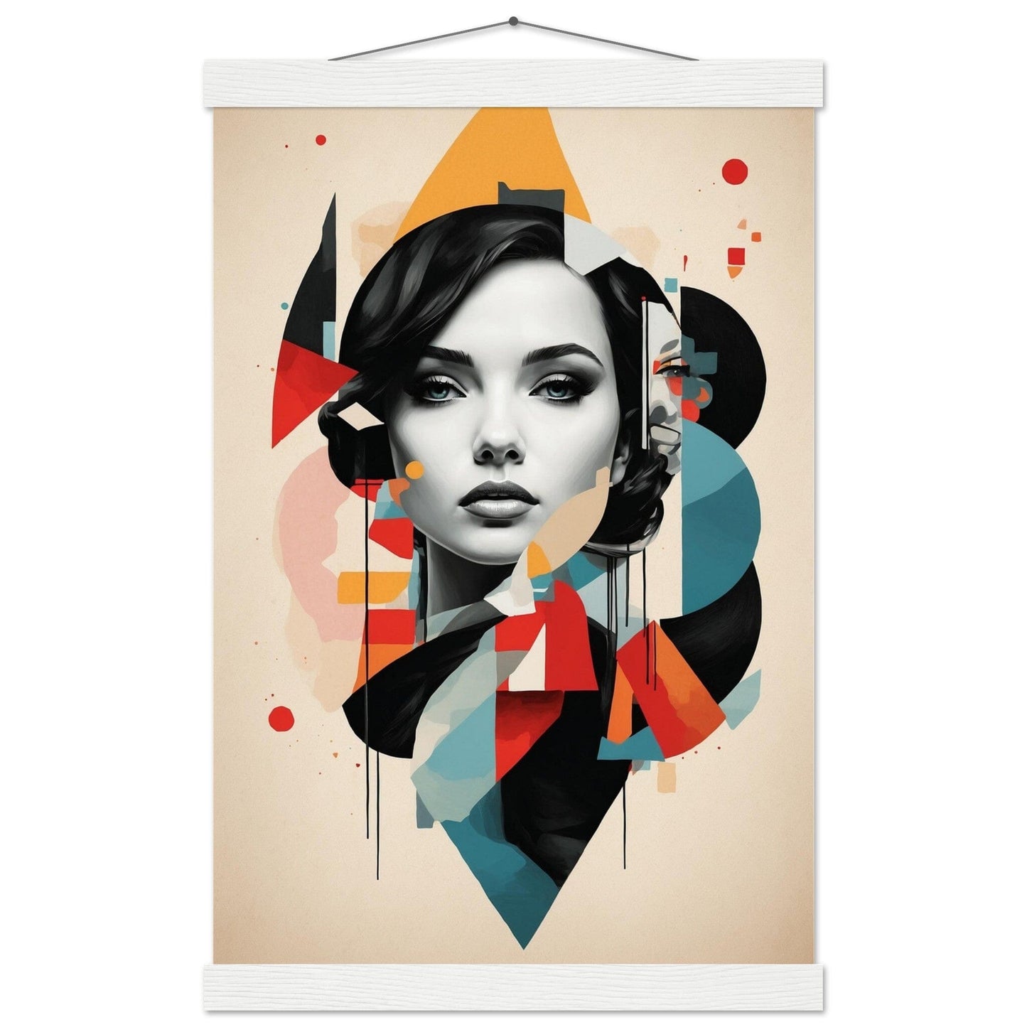 Premium Matte Paper Poster with Hanger - Minimalistische Kunstpräsentation mit Holzhänger Print Material Modern Masterpieces 28x43 cm / XL (11x17″) White wall hanger 