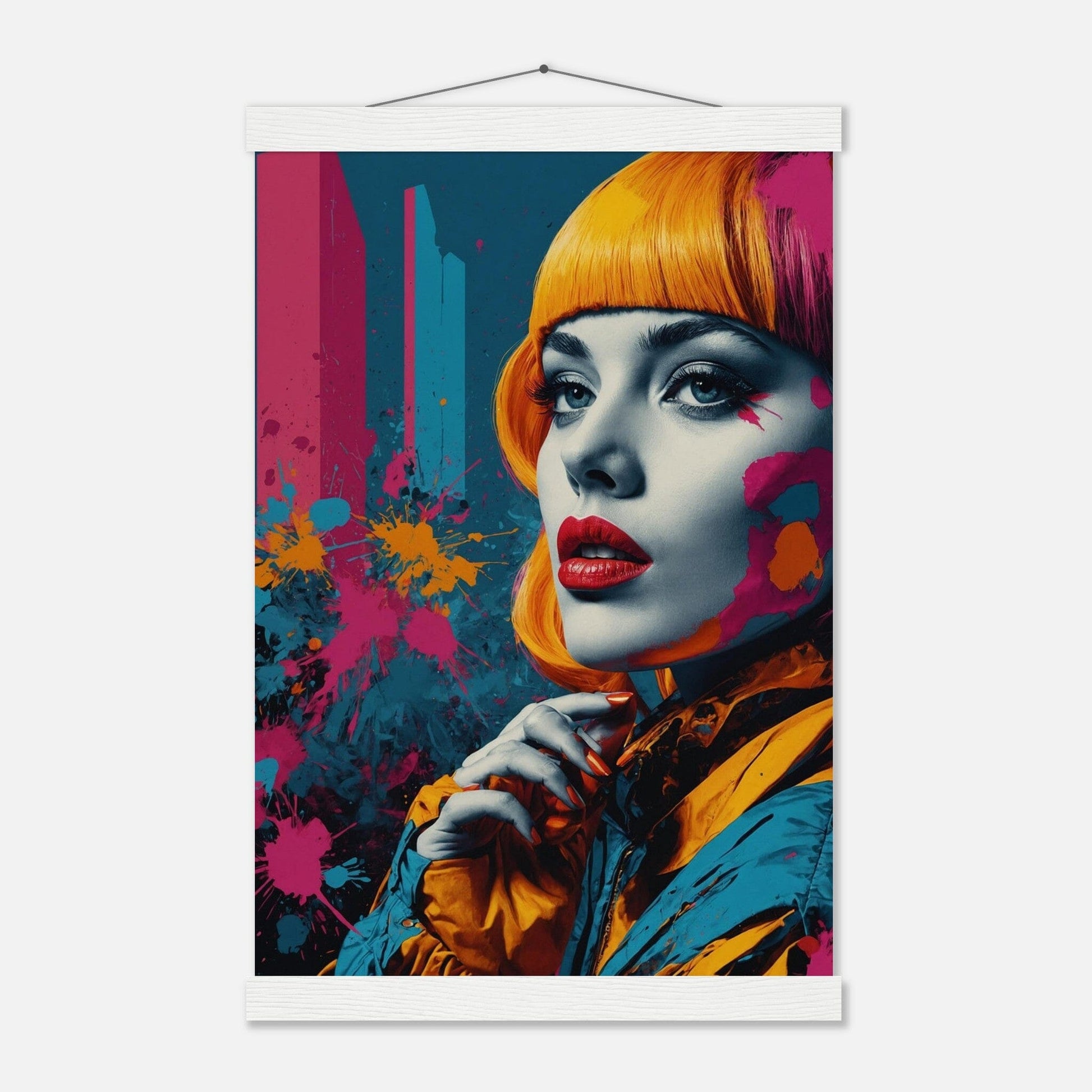 Premium Matte Paper Poster with Hanger - Minimalistische Kunstpräsentation mit Holzhänger Print Material Modern Masterpieces 28x43 cm / XL (11x17″) White wall hanger 