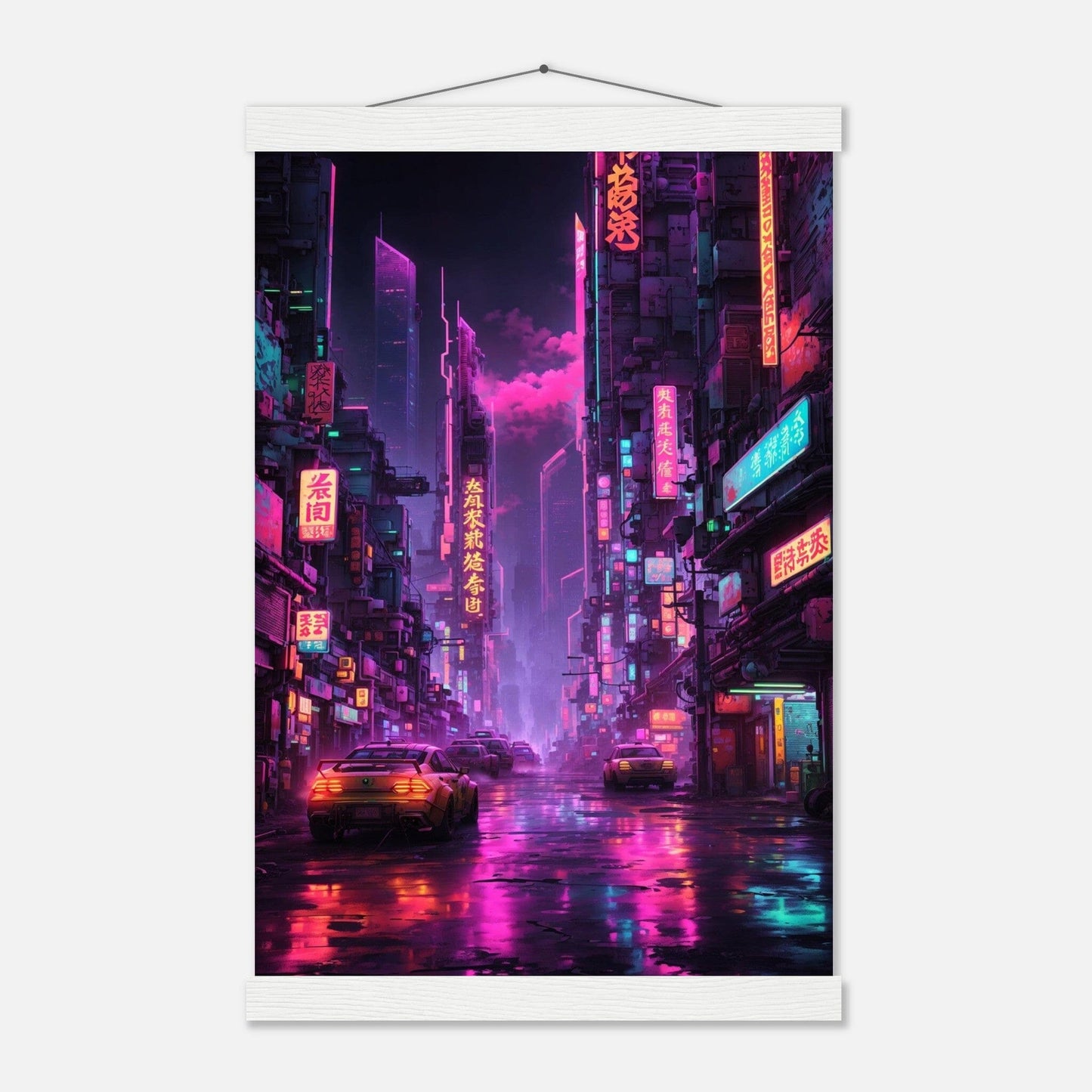 Premium Matte Paper Poster with Hanger - Minimalistische Kunstpräsentation mit Holzhänger Print Material Modern Masterpieces 28x43 cm / XL (11x17″) White wall hanger 