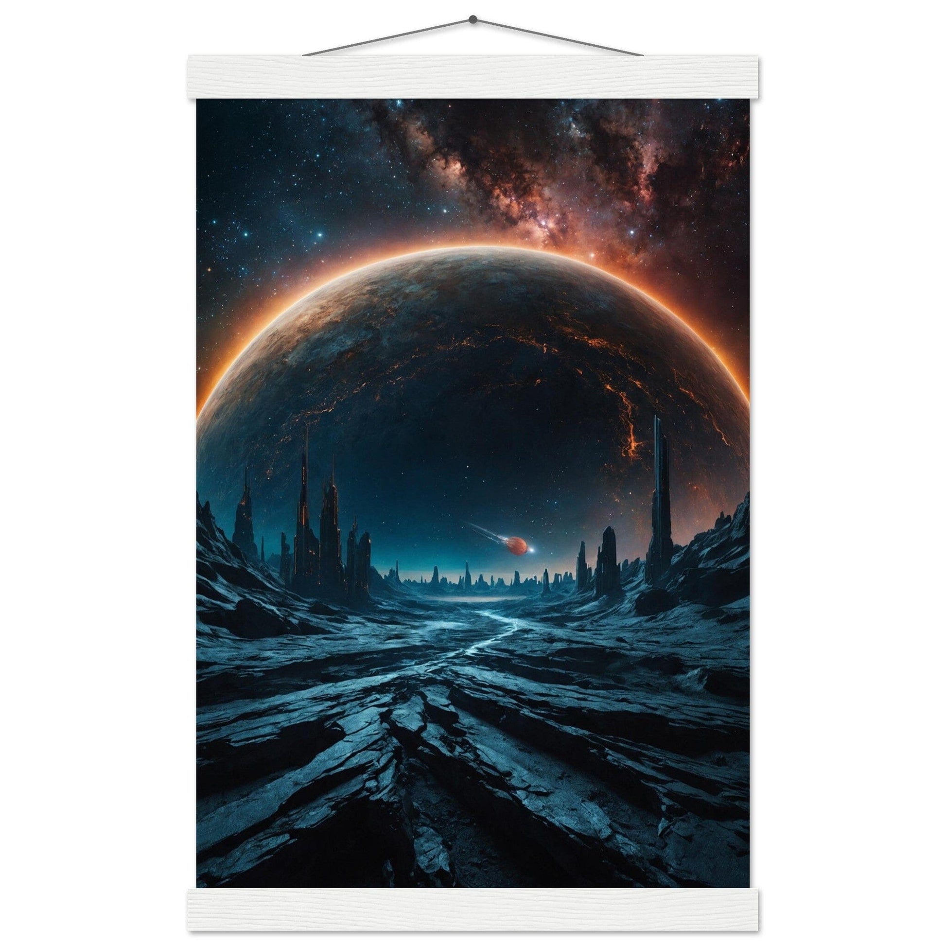 Premium Matte Paper Poster with Hanger - Minimalistische Kunstpräsentation mit Holzhänger Print Material Modern Masterpieces 28x43 cm / XL (11x17″) White wall hanger 