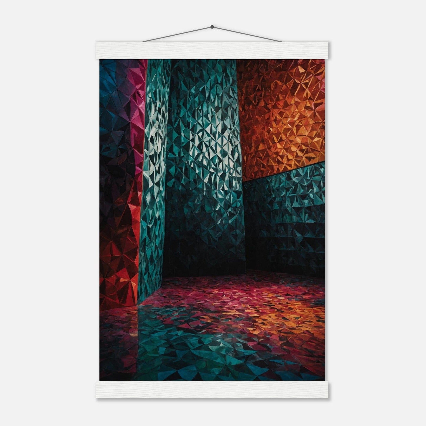 Premium Matte Paper Poster with Hanger - Minimalistische Kunstpräsentation mit Holzhänger Print Material Modern Masterpieces 28x43 cm / XL (11x17″) White wall hanger 